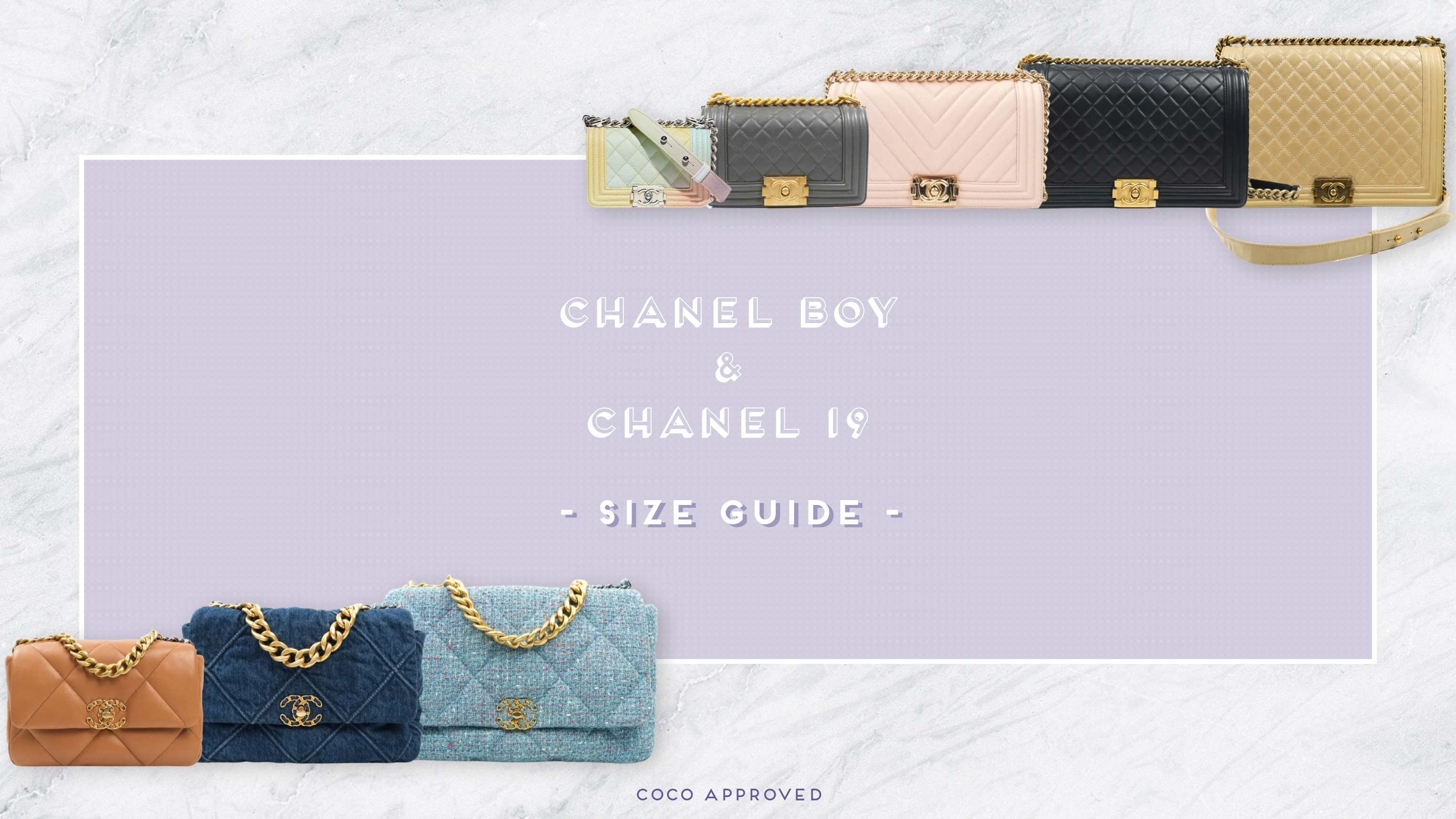 Chanel 19 flap sizes sale