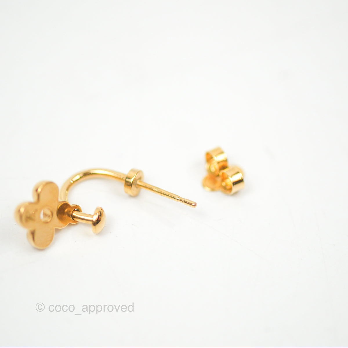 Louis Vuitton Blooming Earrings Gold Tone Coco Approved Studio