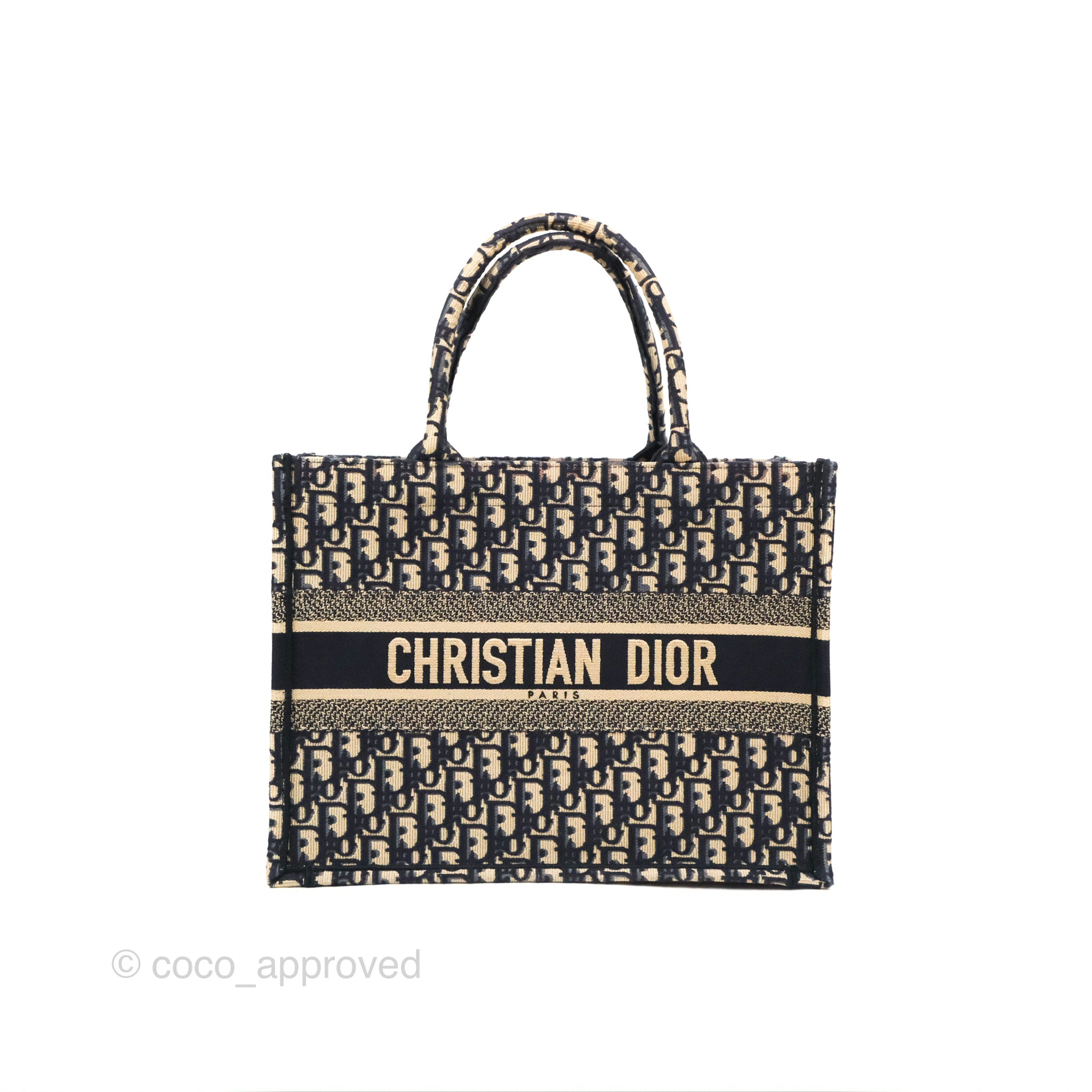 Christian Dior Medium (Old Small) Dior Navy Oblique Embroidery Canvas –  Coco Approved Studio