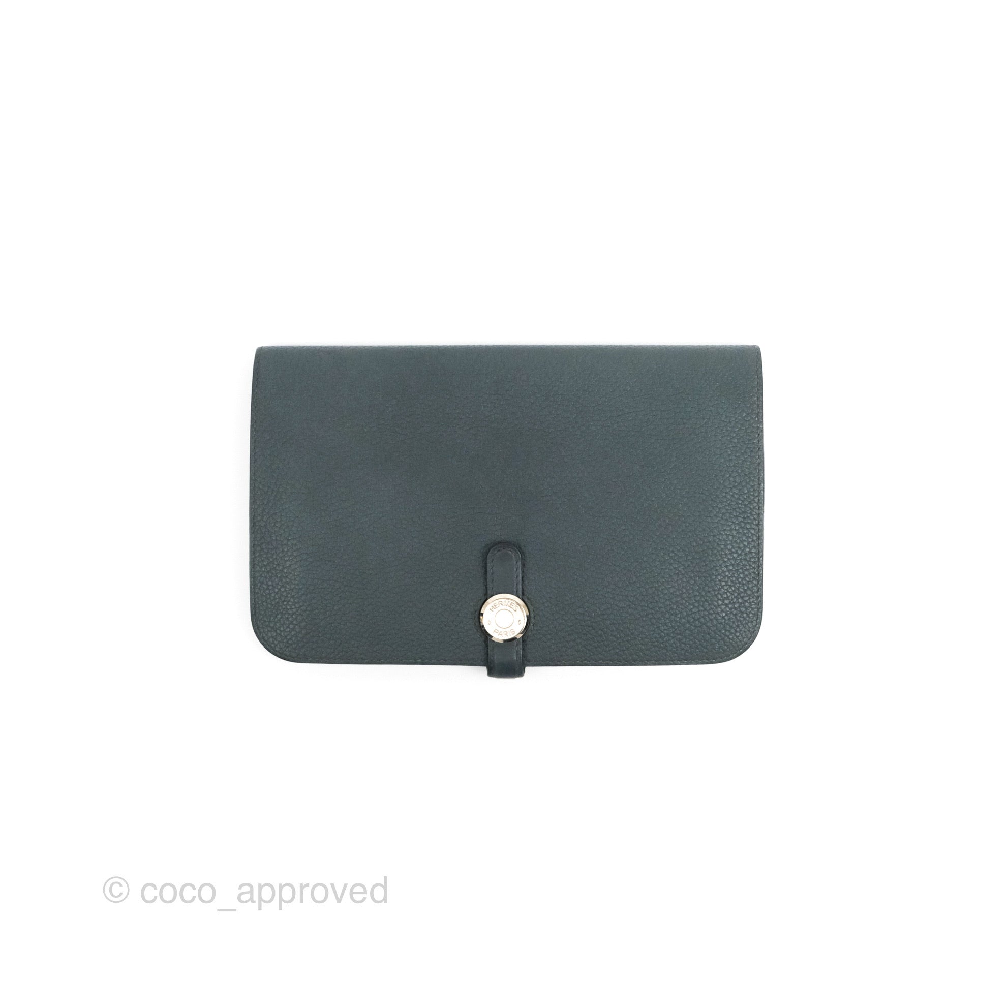 Hermes Dogon Duo Combined Wallet Dark Grey Blue TM Palladium Hardware –  Coco Approved Studio
