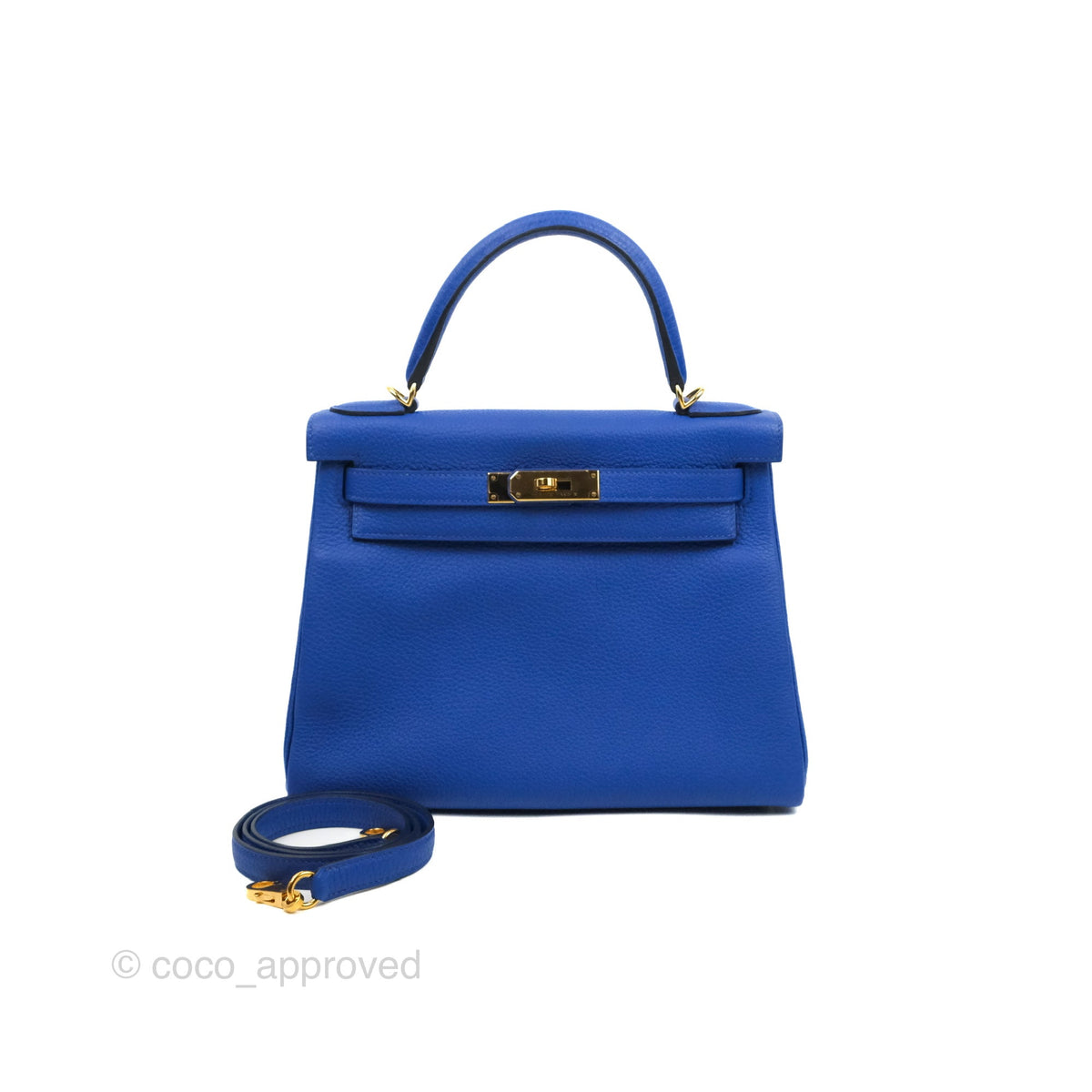 Hermes Kelly Retourne 28 Togo Bleu France Gold Hardware | Hermes Bags