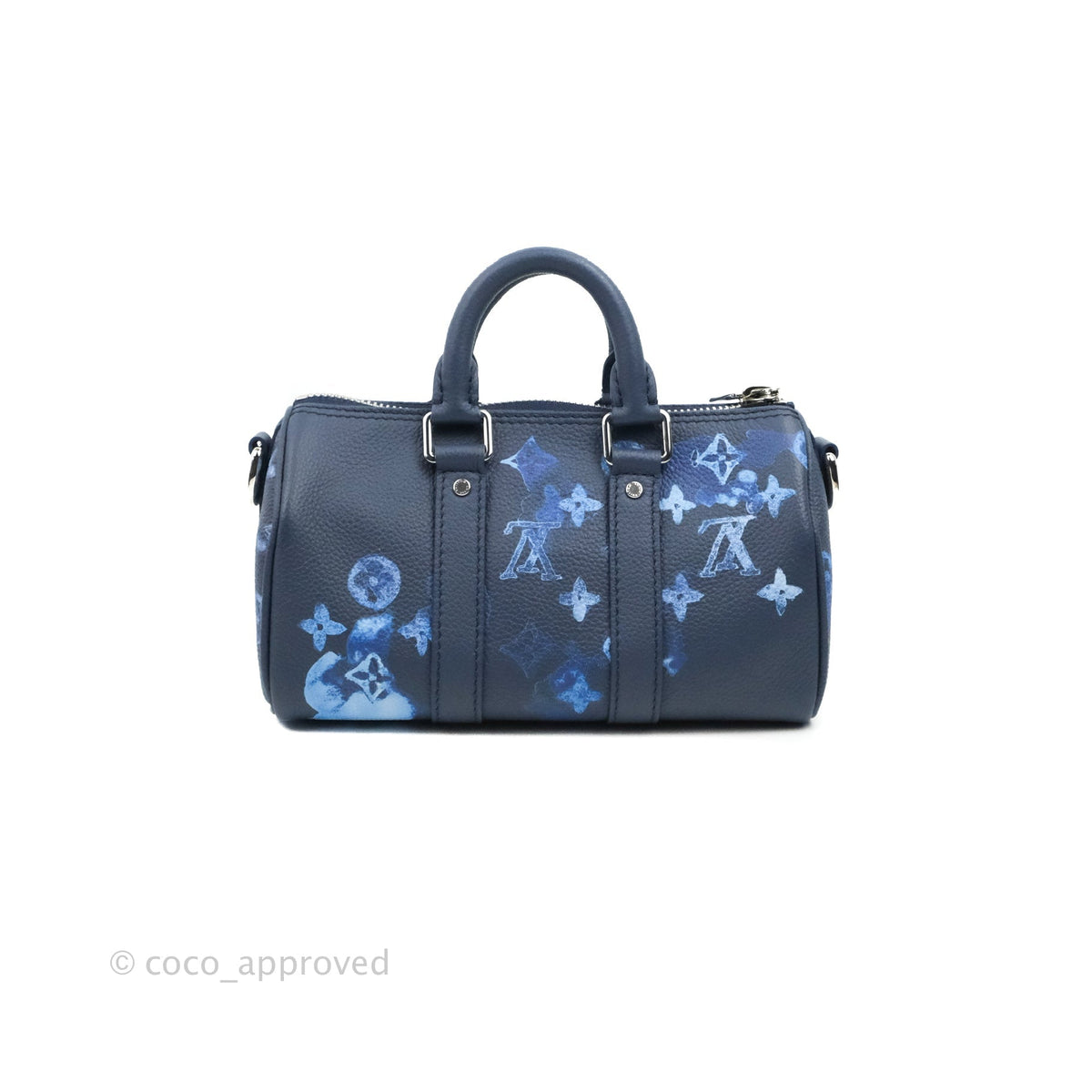 Louis Vuitton Blue Watercolor Monogram XS Keepall Bandouliere Bag 802lvs46