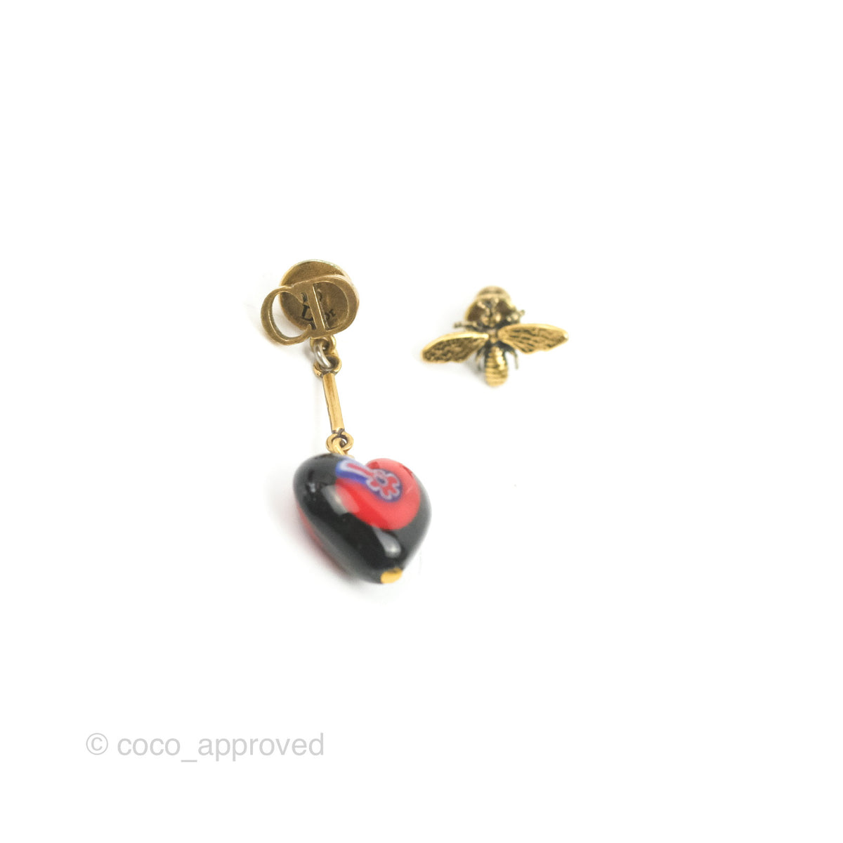 Dior Dio(r)evolution Heart Earrings Aged Gold – Coco Approved Studio