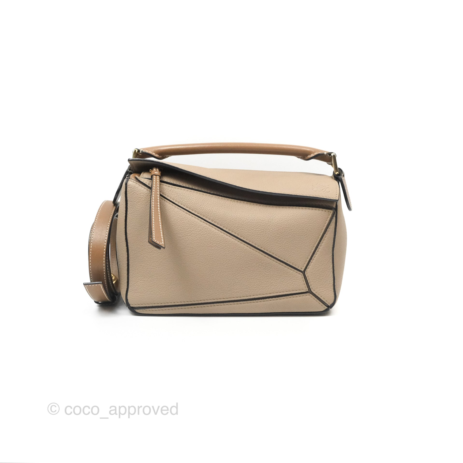 Loewe Small Puzzle Bag Sand Mink Grained Calfskin Coco Approved Studio