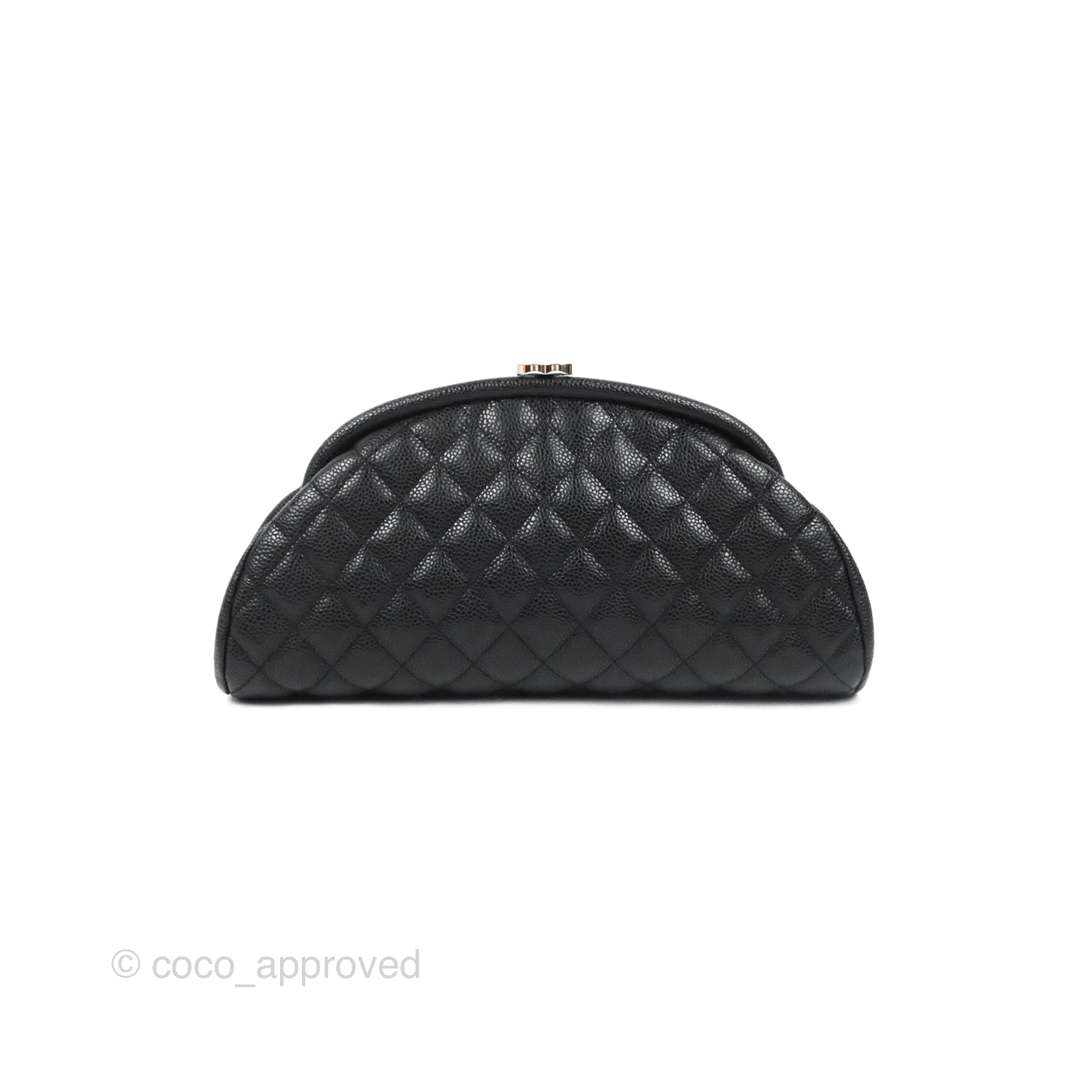 15C Chanel Black Caviar Quilted Timeless Kisslock Clutch Bag – Boutique  Patina