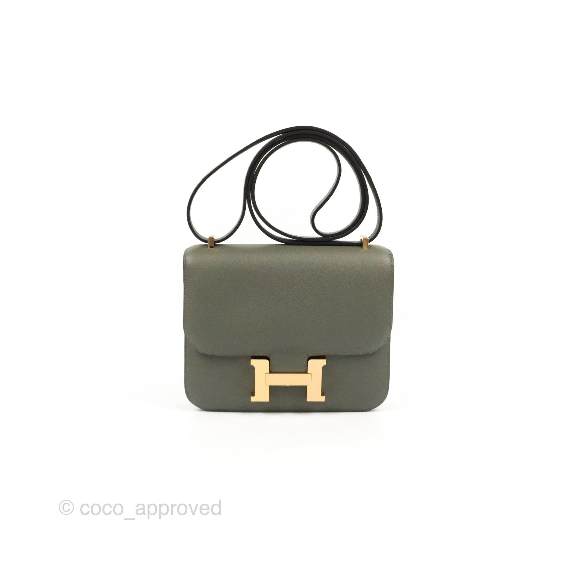 Hermes Constance Mini 18cm Etain Epsom with Palladium Hardware