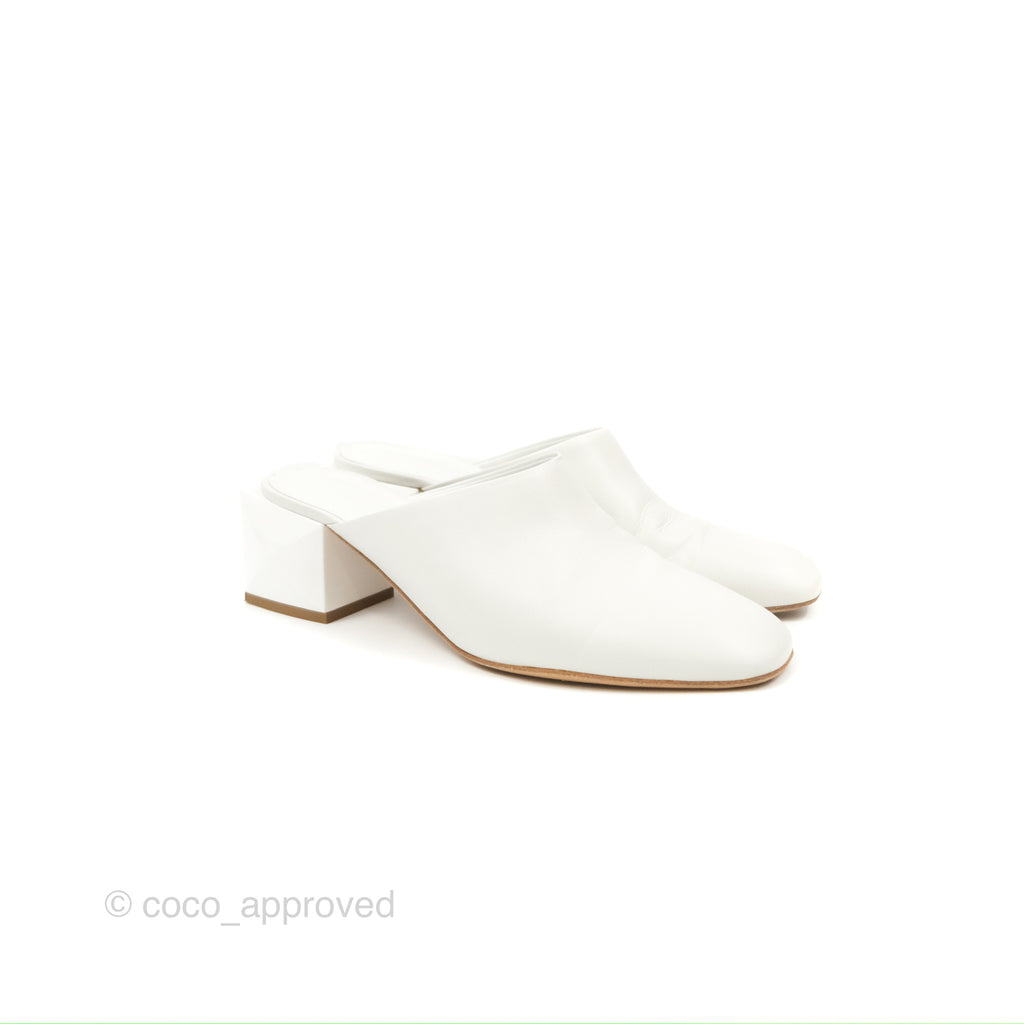 Hermes Mules White Size 37.5