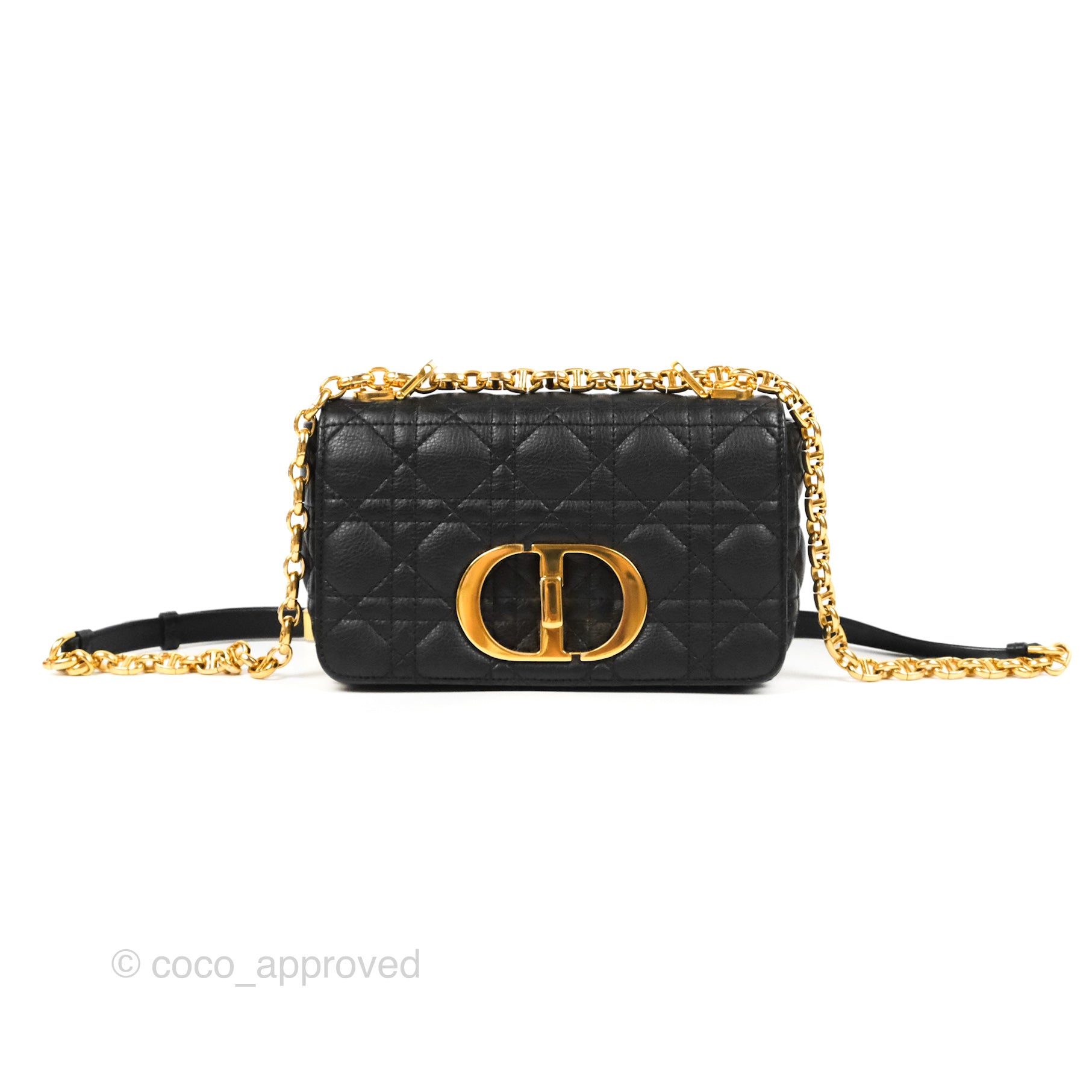 Dior Small Dior Caro Bag Black Supple Cannage Calfskin