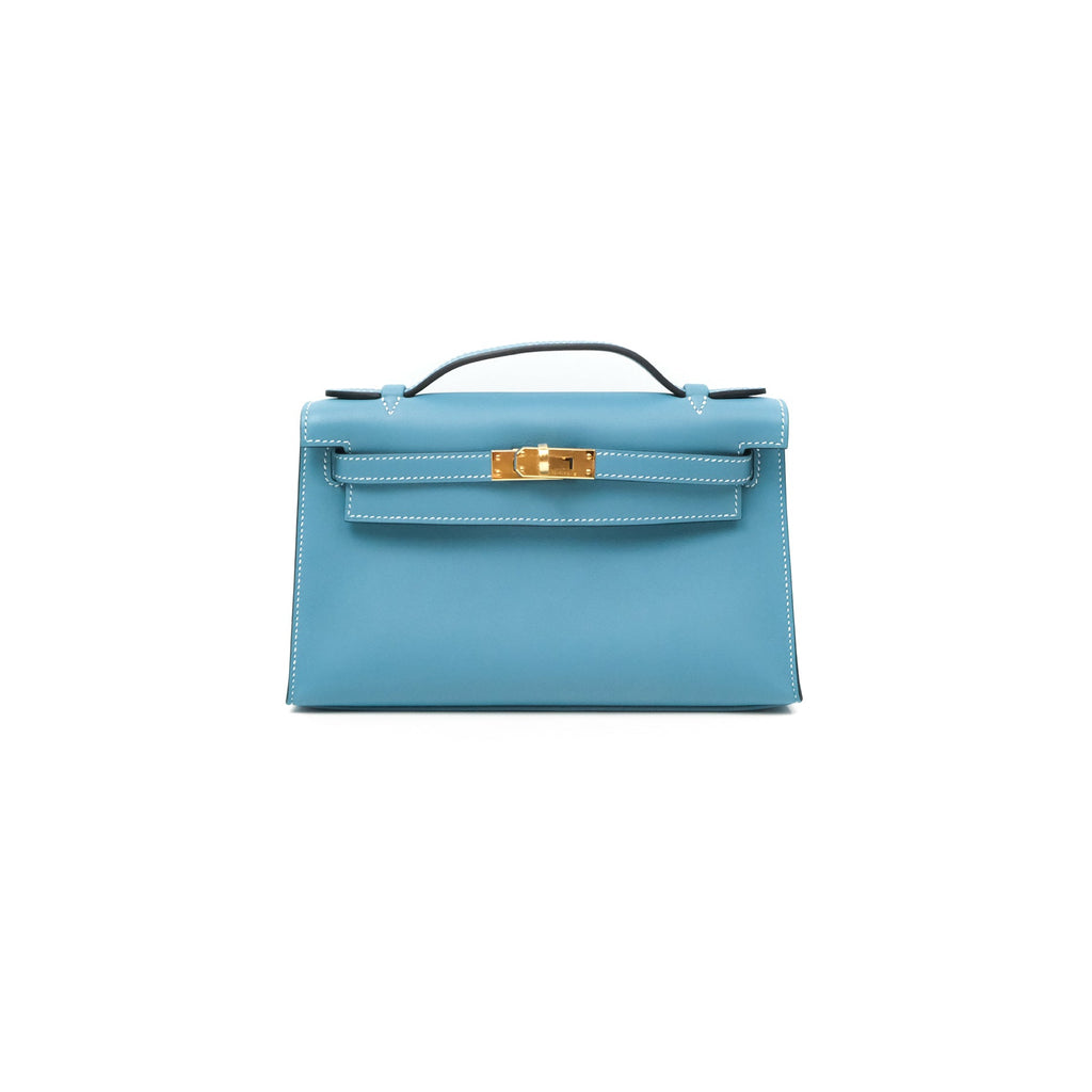 Hermès Kelly Mini Pochette Bleu Jean Swift Gold Hardware