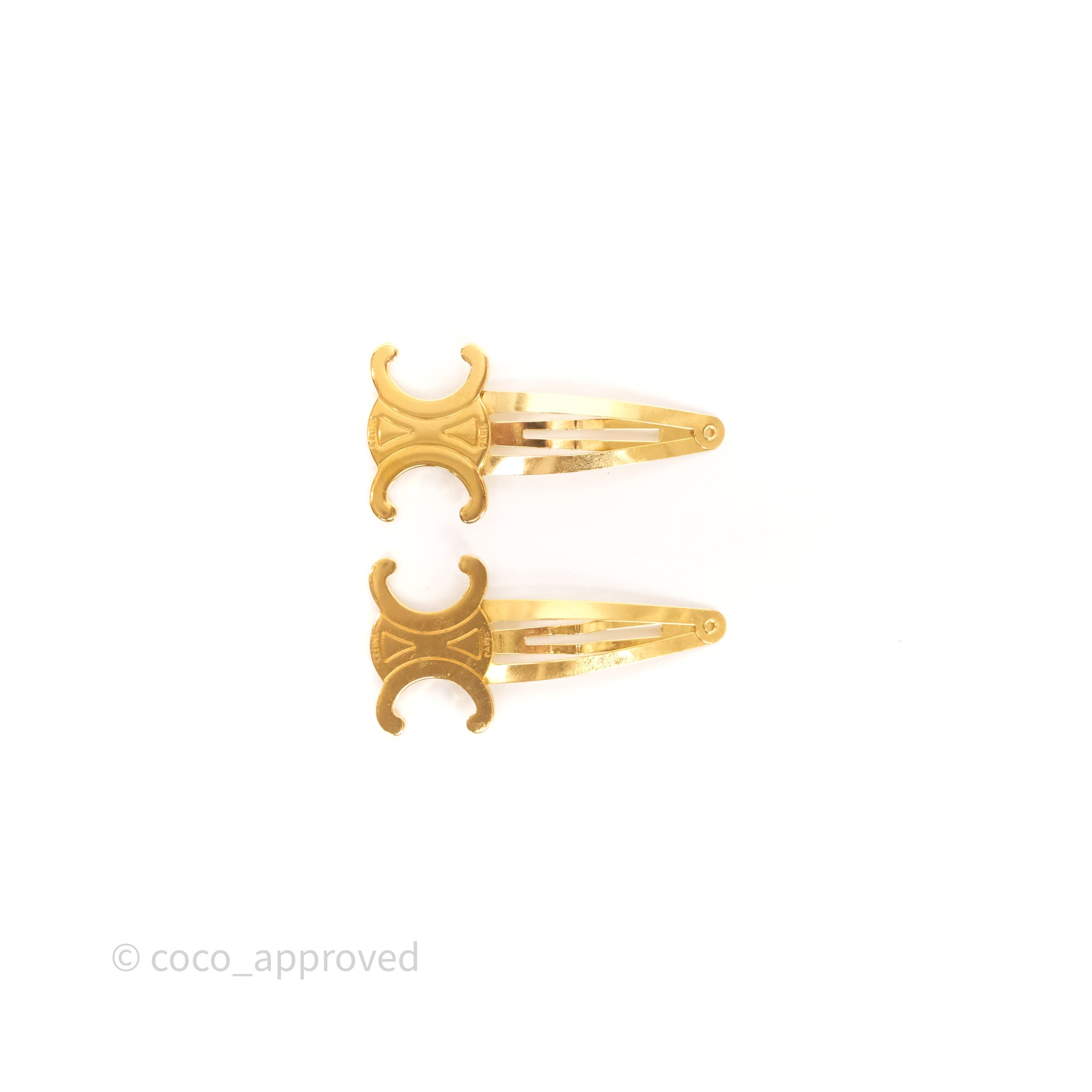 Celine Set of 2 Snap Hair Clips Gold Tone – Coco Approved Studio