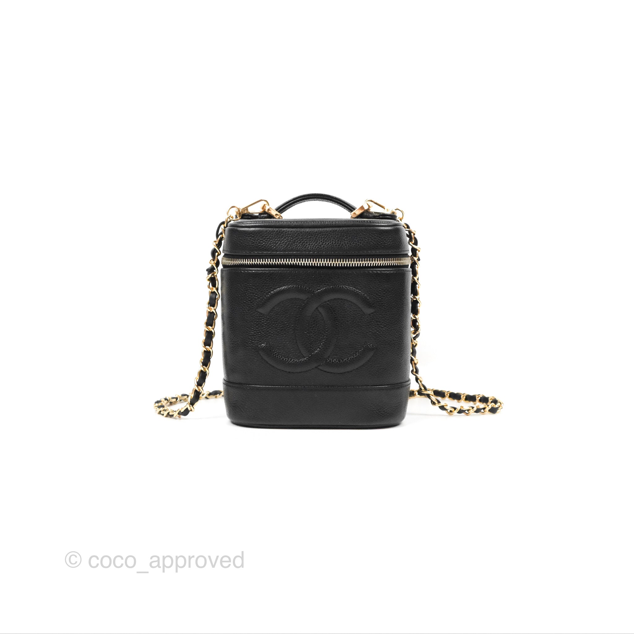 Chanel Vintage Boston Bag Black Caviar Gold Hardware – Coco Approved Studio