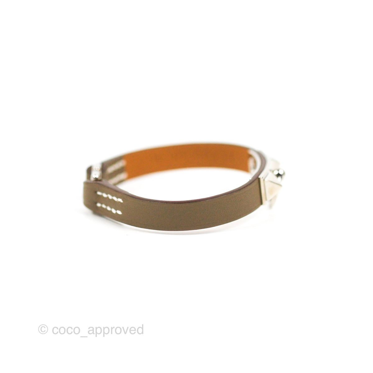 Hermès Rivale Mini Bracelet Etoupe Swift Palladium Hardware – Coco