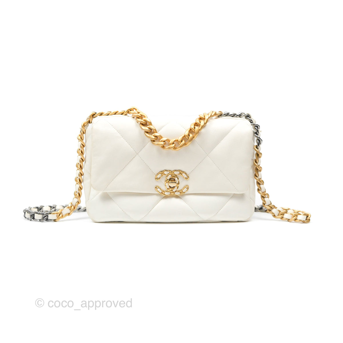 Chanel 19 Small Ivory White Lambskin Mixed Hardware – Coco
