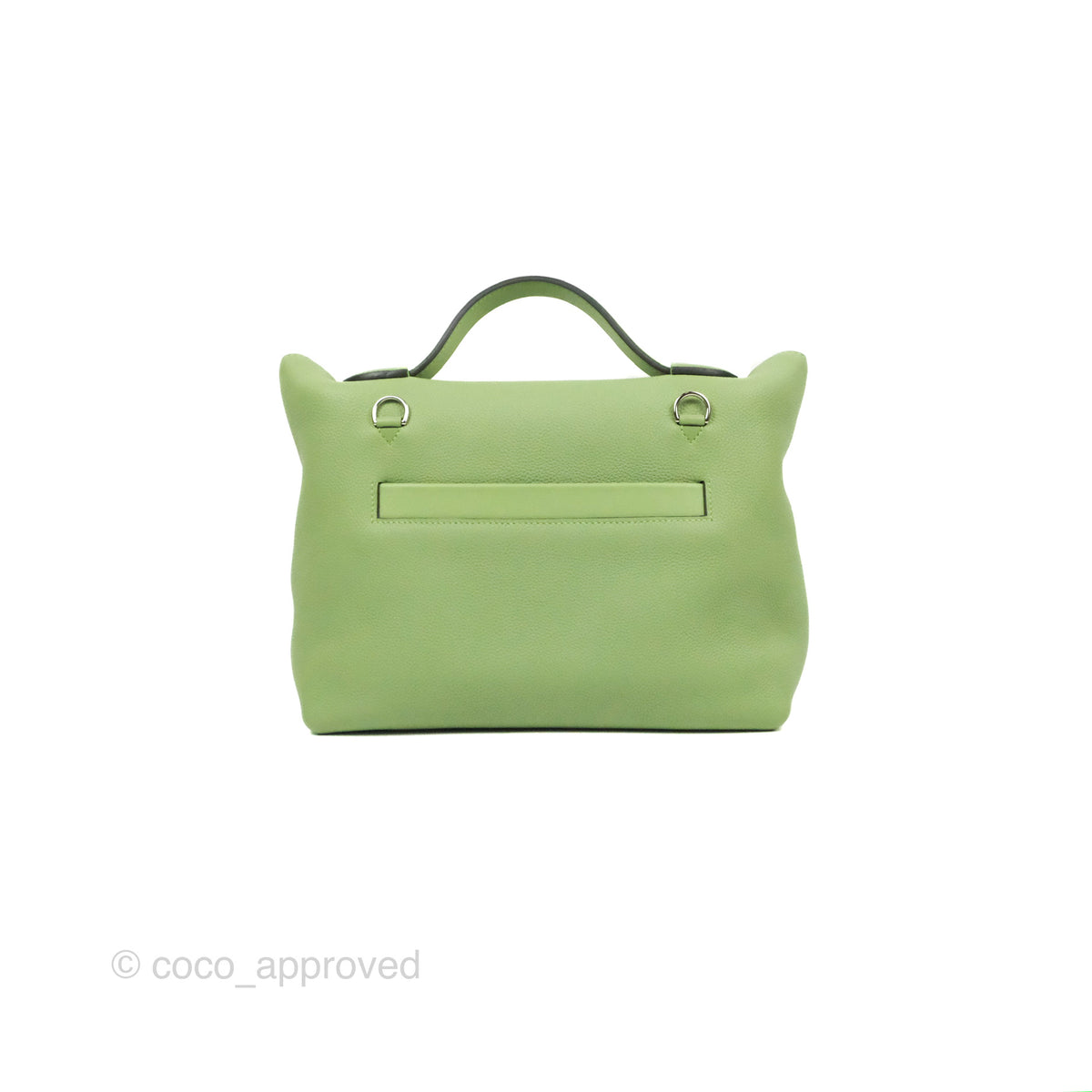 Hermes Toolbox Bag Swift Leather Palladium Hardware In Green