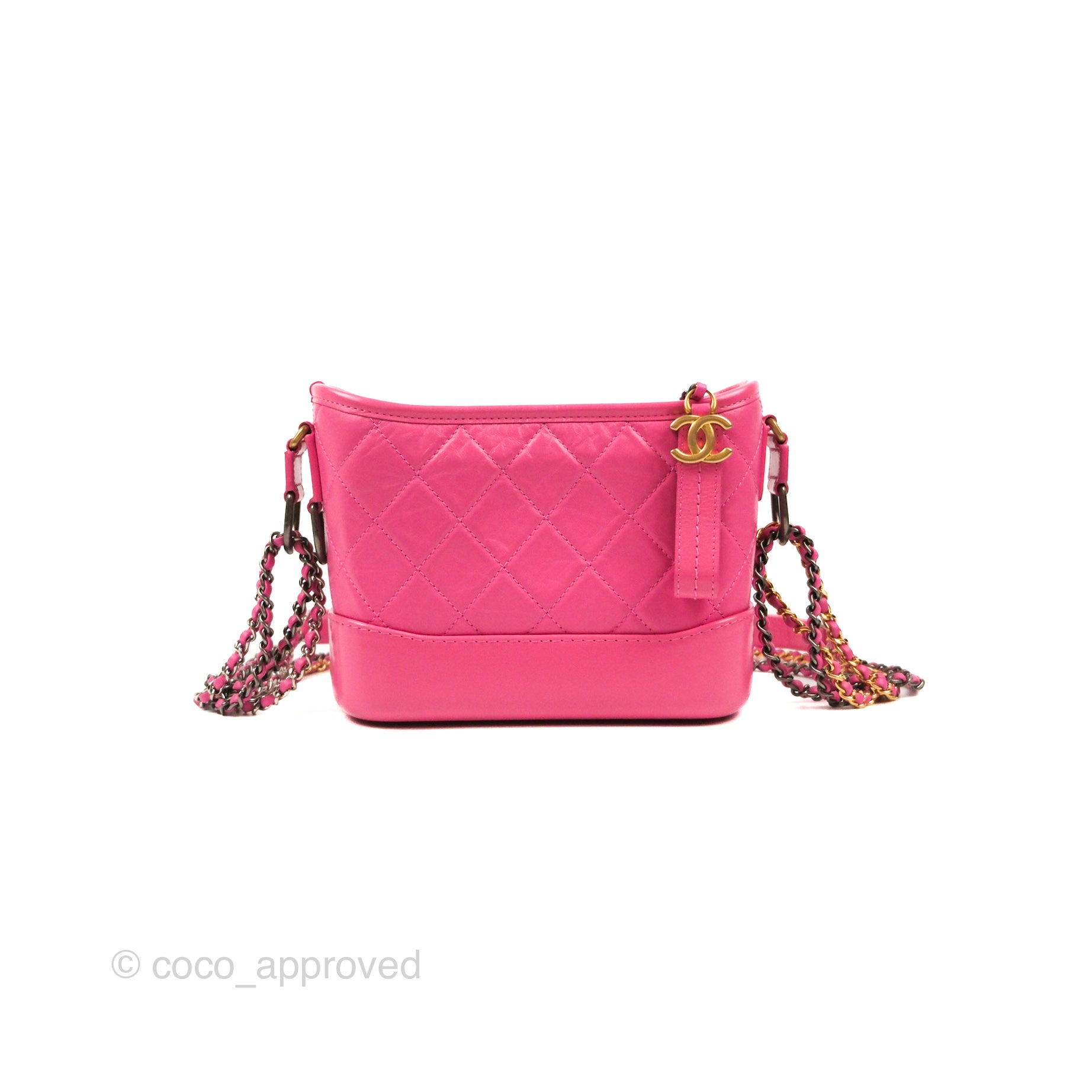Chanel Quilted Small Gabrielle Hobo Pink Aged Calfskin Mixed