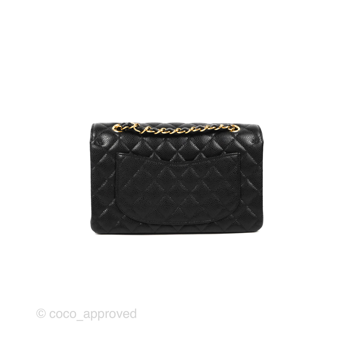 Chanel Small Classic Quilted Flap Black Caviar Gold Hardware Coco