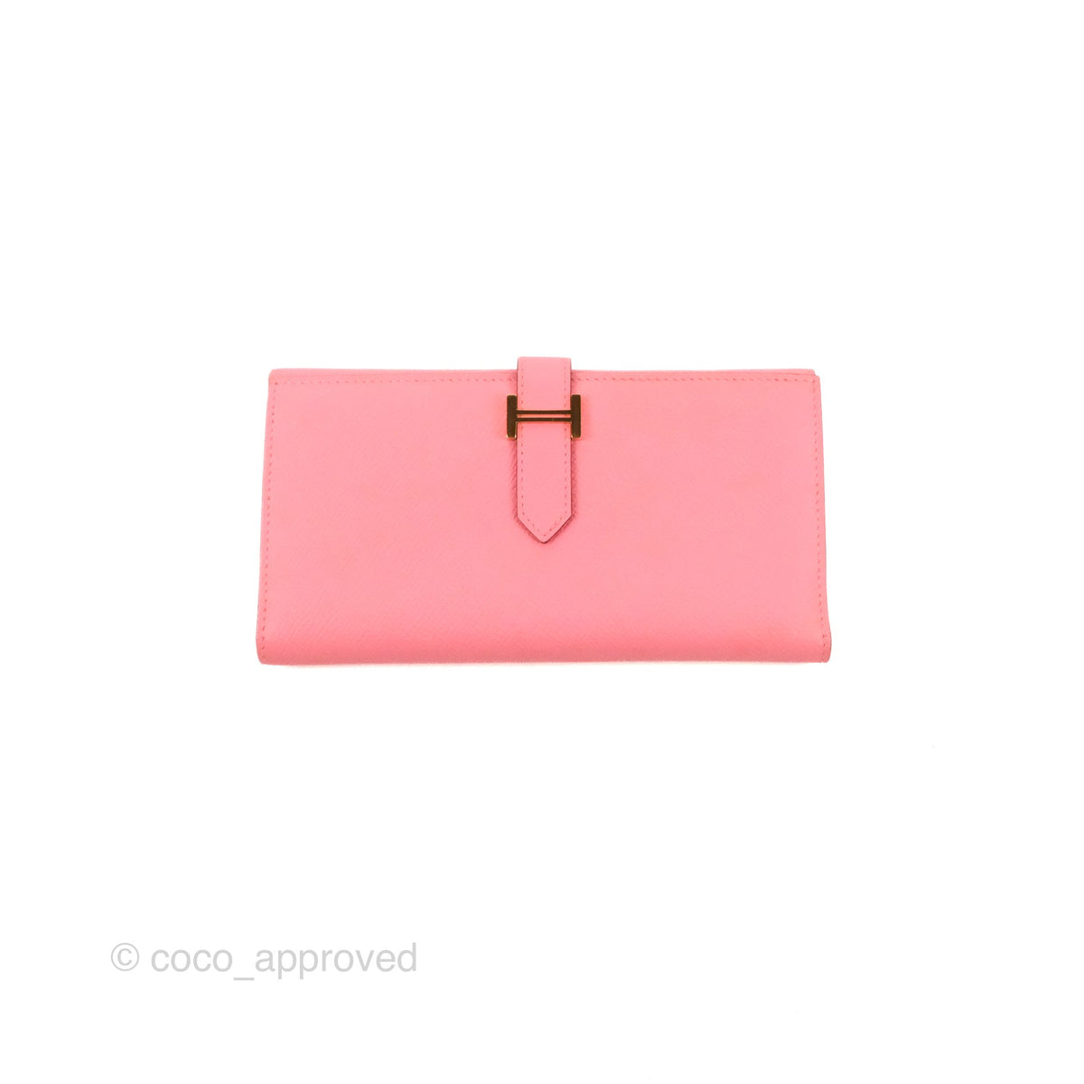 Hermes Rose Confetti Pink Bearn Compact Card-Holder Wallet Case