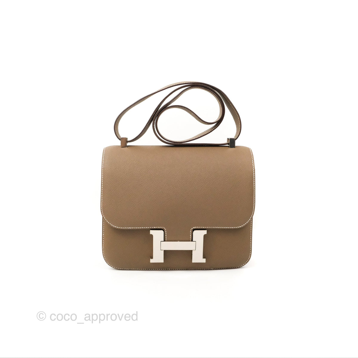 Hermes Constance Mini 18 Bag Etoupe Gold Hardware Epsom Leather