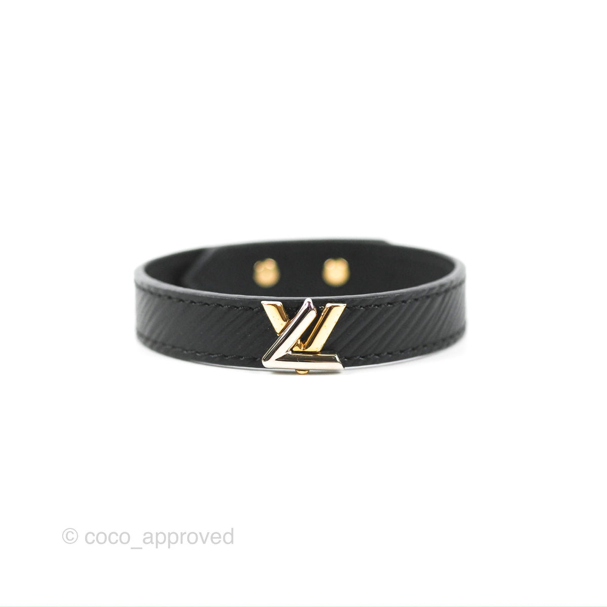 Louis Vuitton Black Epi Leather Twist It Bracelet 17