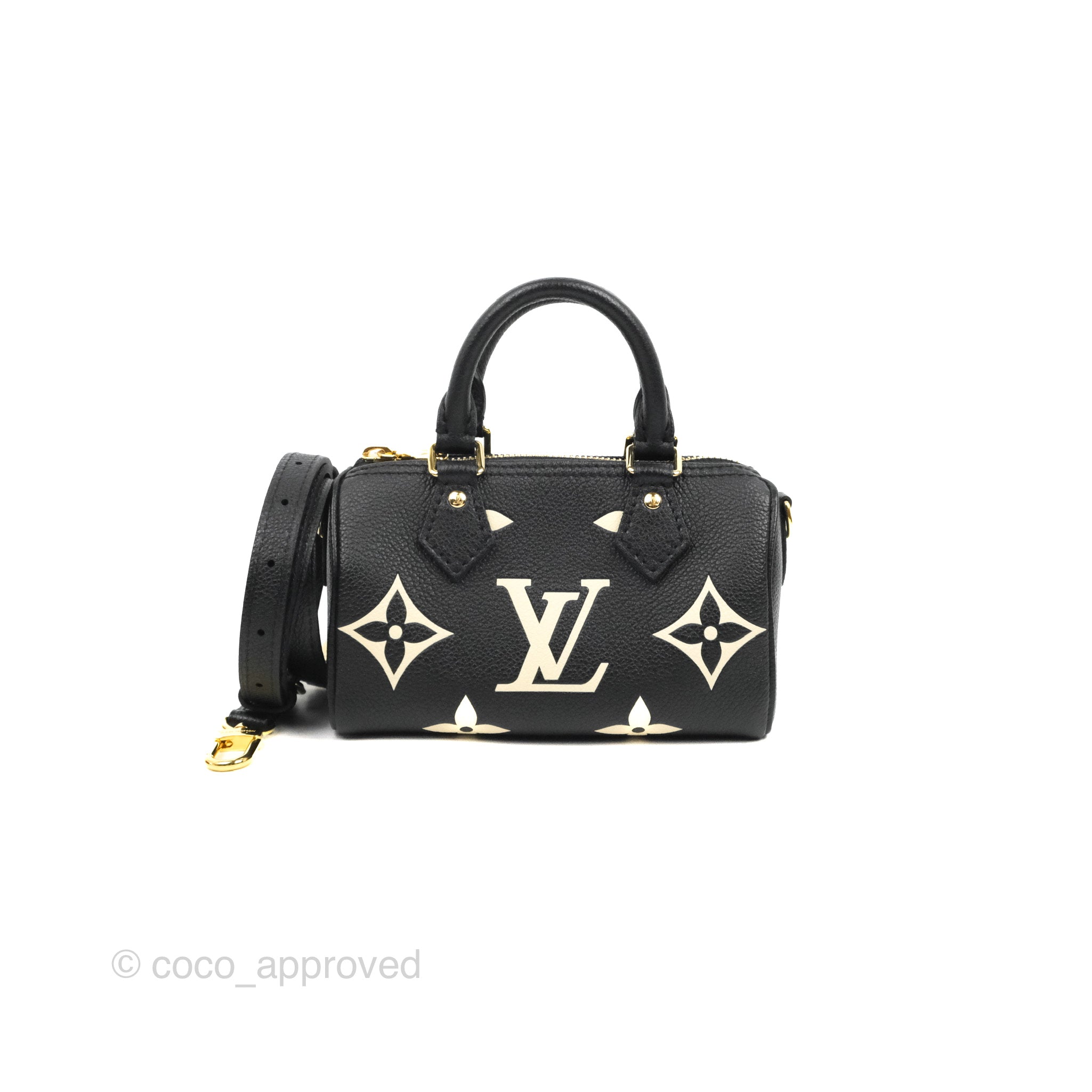 Louis Vuitton Black Monogram Empreinte Leather Nano Speedy Bag - Yoogi's  Closet
