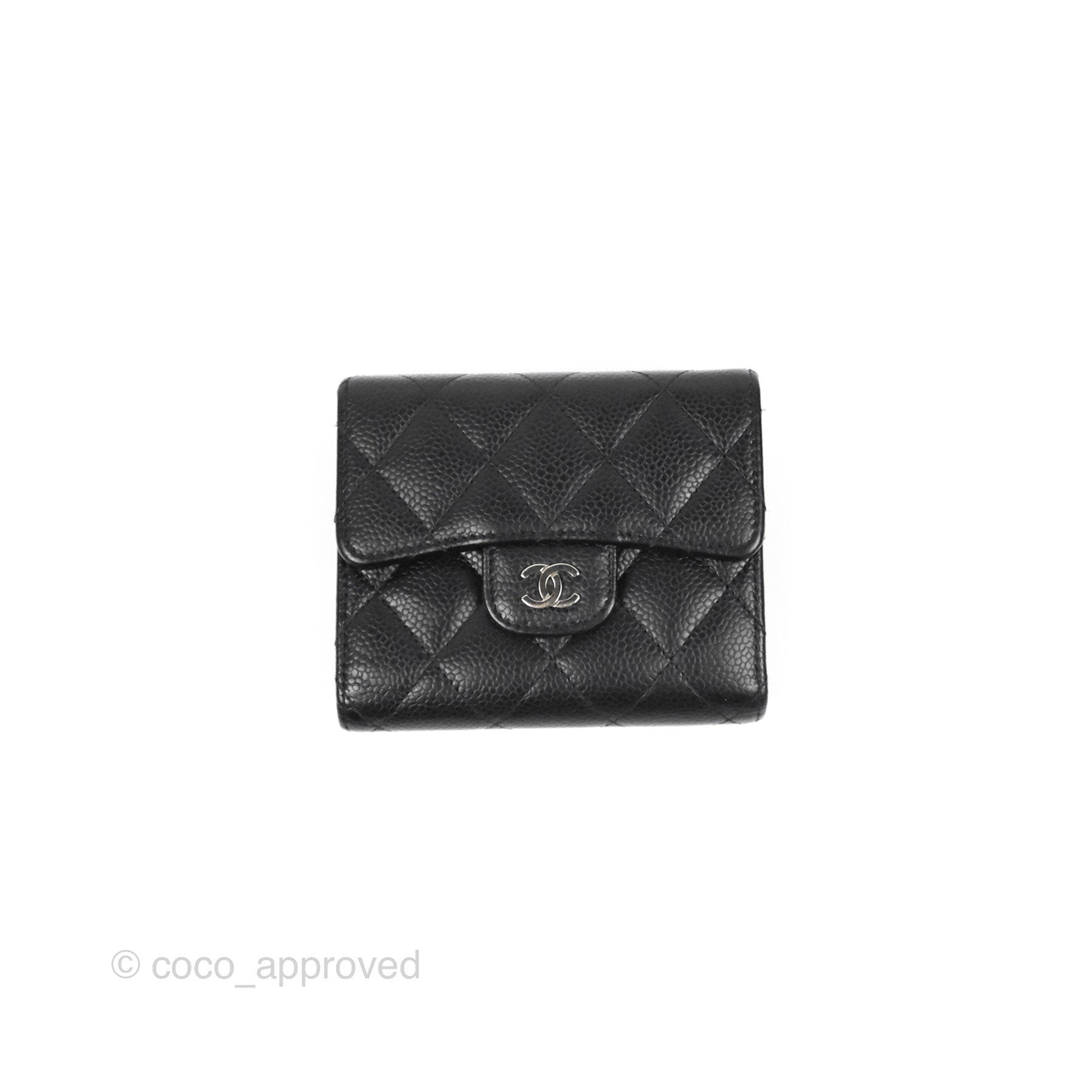 Chanel Classic Flap Wallet Black Caviar Silver Hardware – Coco