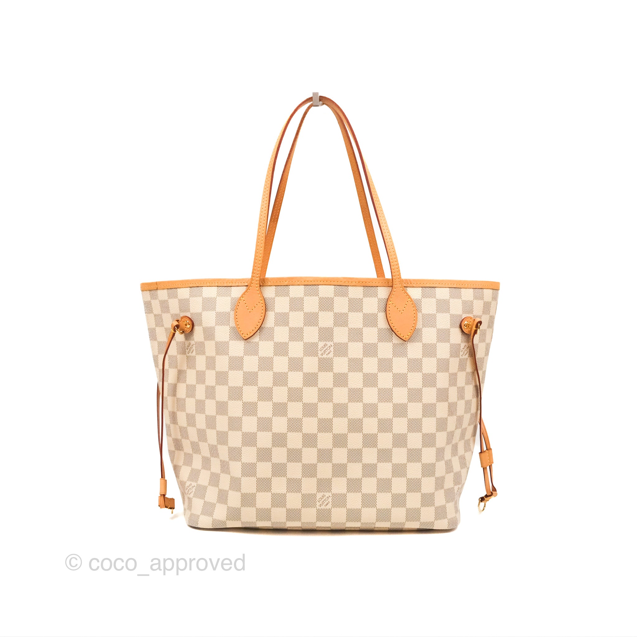 Check out this LV Damien Azur Neverfull MM Tote! The pink inside