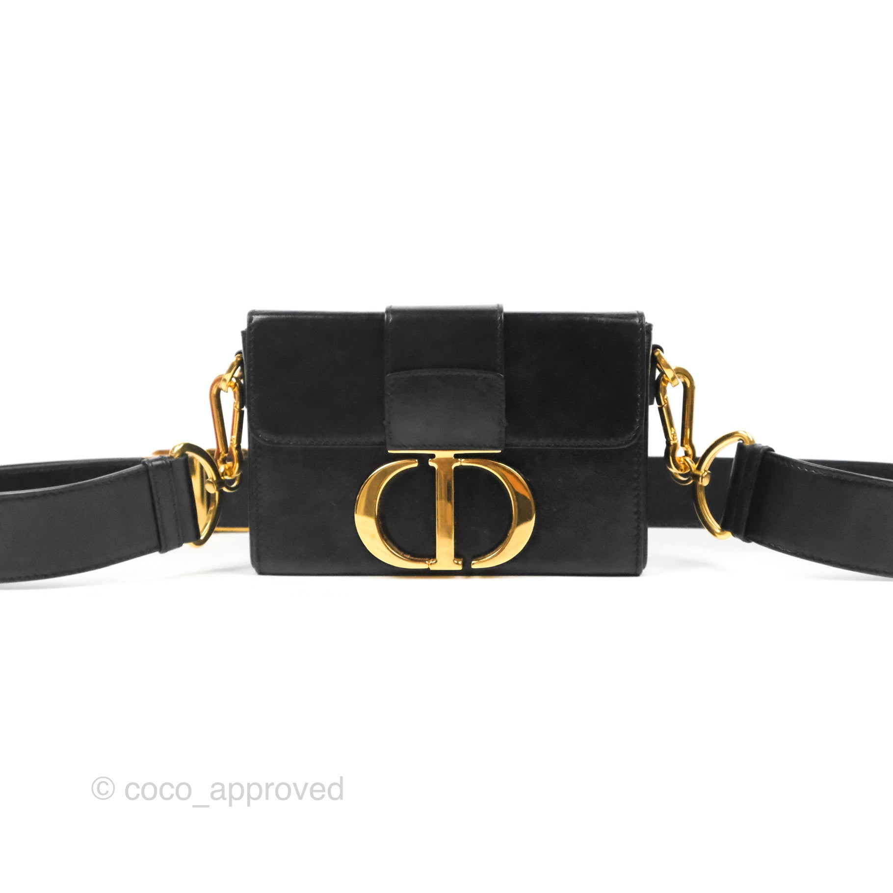 Christian Dior Black Calfskin Leather 30 Montaigne Box Bag