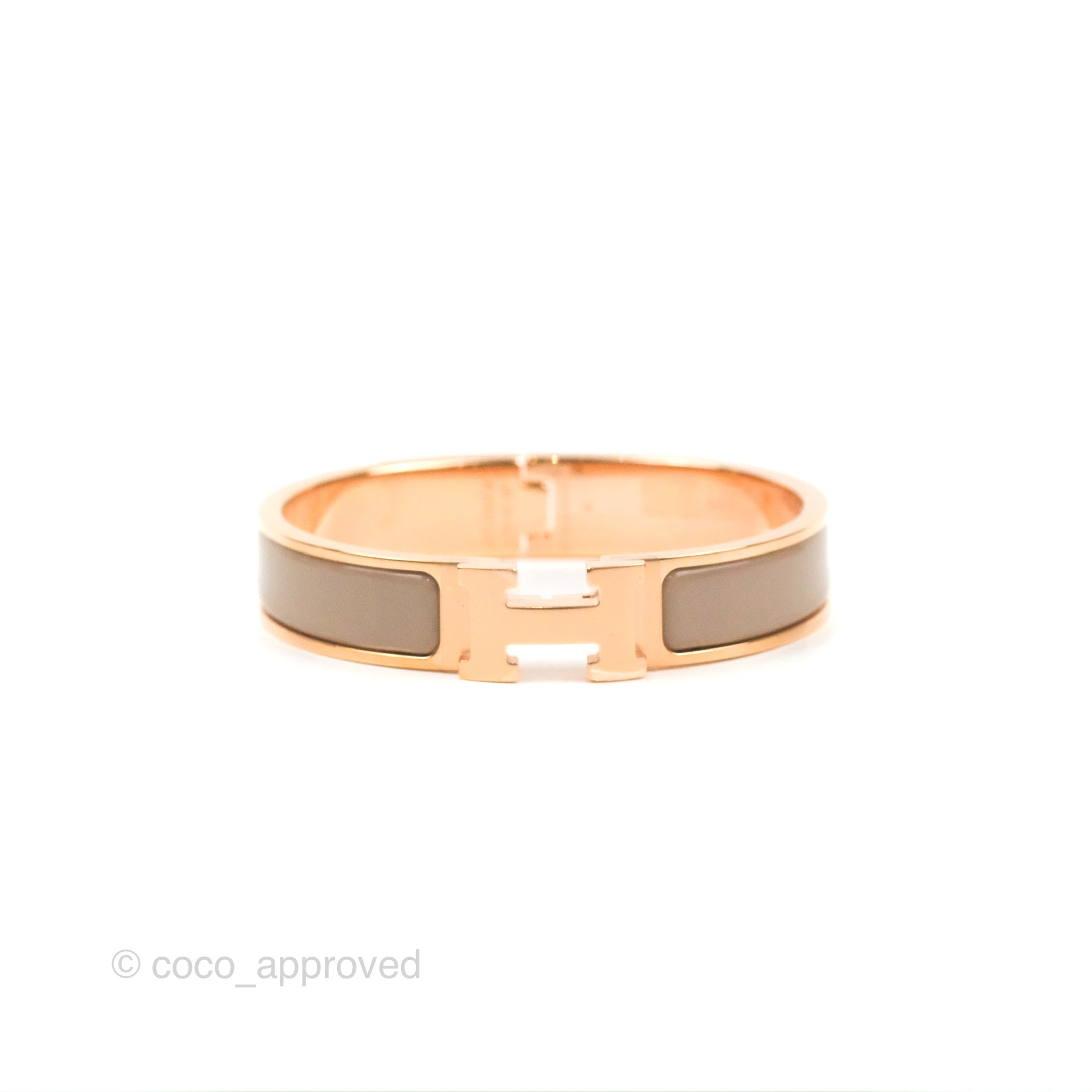 Hermès Marron Glace Enamel Clic H Bracelet PM Rose Gold Hardware Available  For Immediate Sale At Sotheby's
