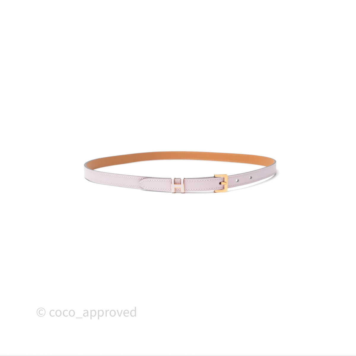 Hermes Belt Pop 15 Mobu Perlee Chai Silver Epsom 70 Mauve Pale New HERMES BELT POP H Mauve Pale Rose Gold Hardware Epsom  main image 4