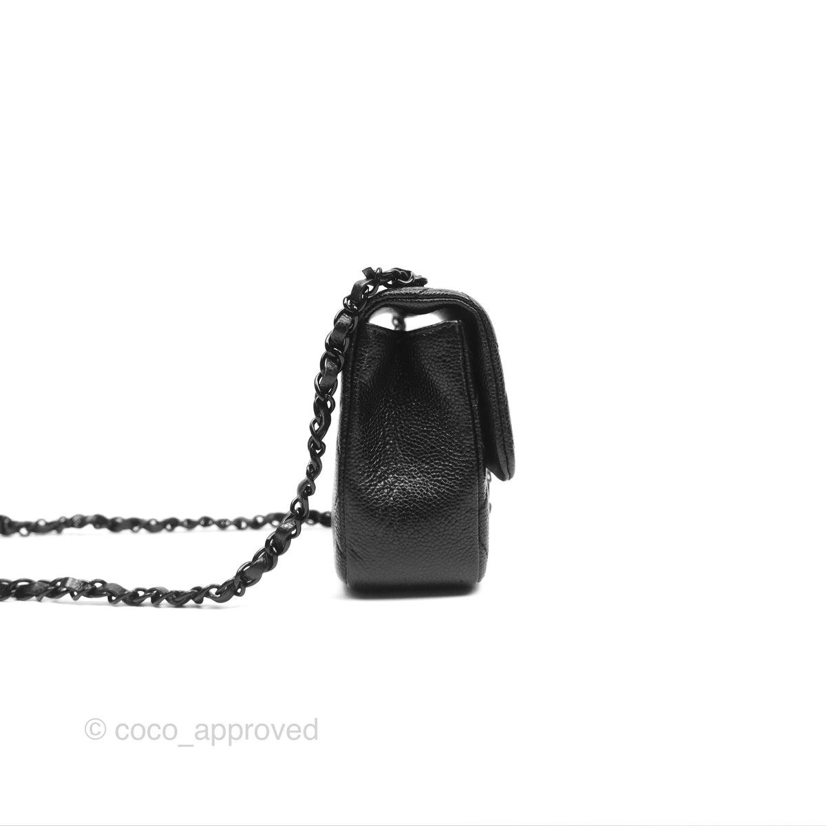 Chanel Quilted Mini Square Flap Bag So Black Caviar Incognito – Coco ...