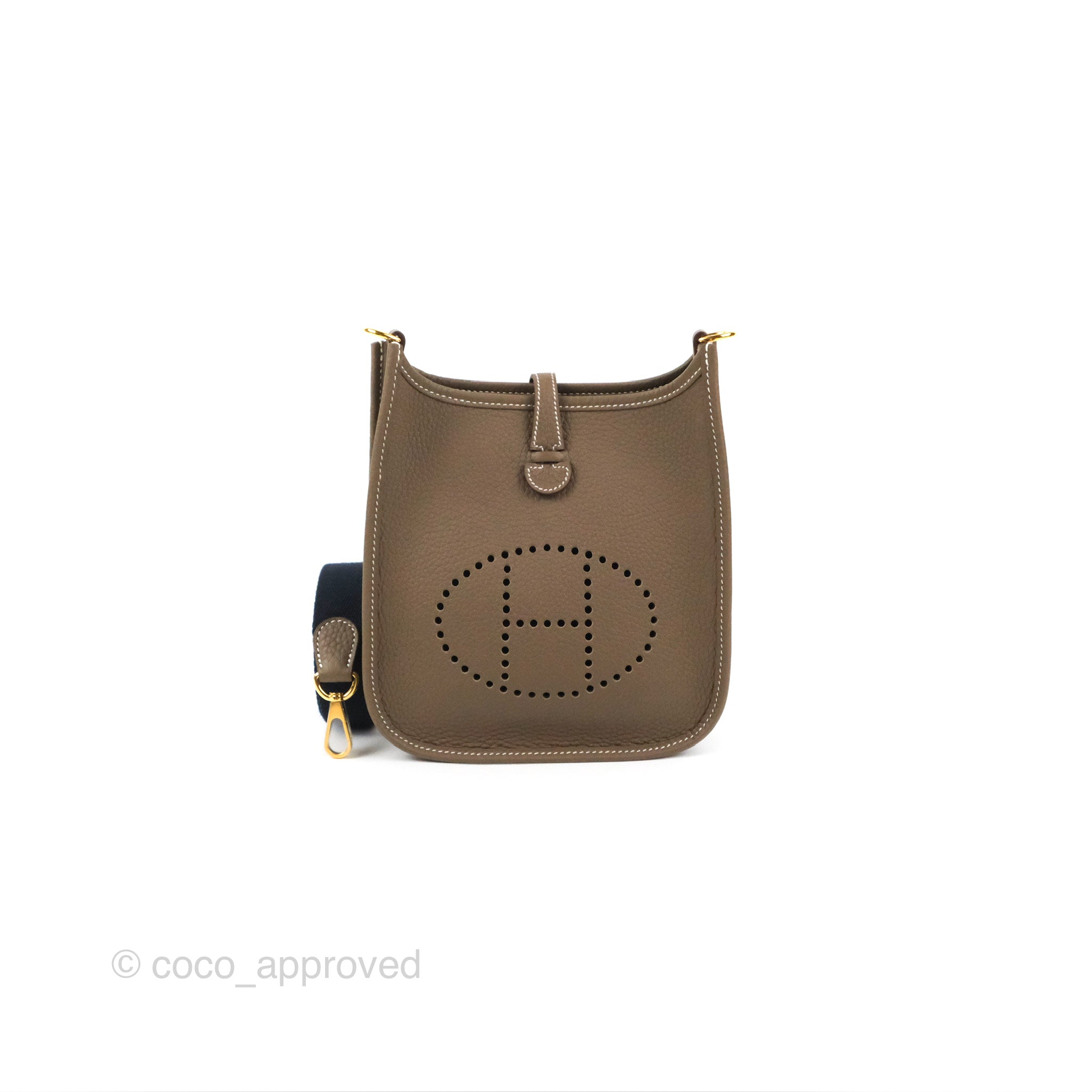 Hermès Hermès Evelyne 16 TPM Taurillon Clemence Leather Crossbody Bag-Etoupe  Gold Hardward (Wallets and Small Leather Goods,Wallets)