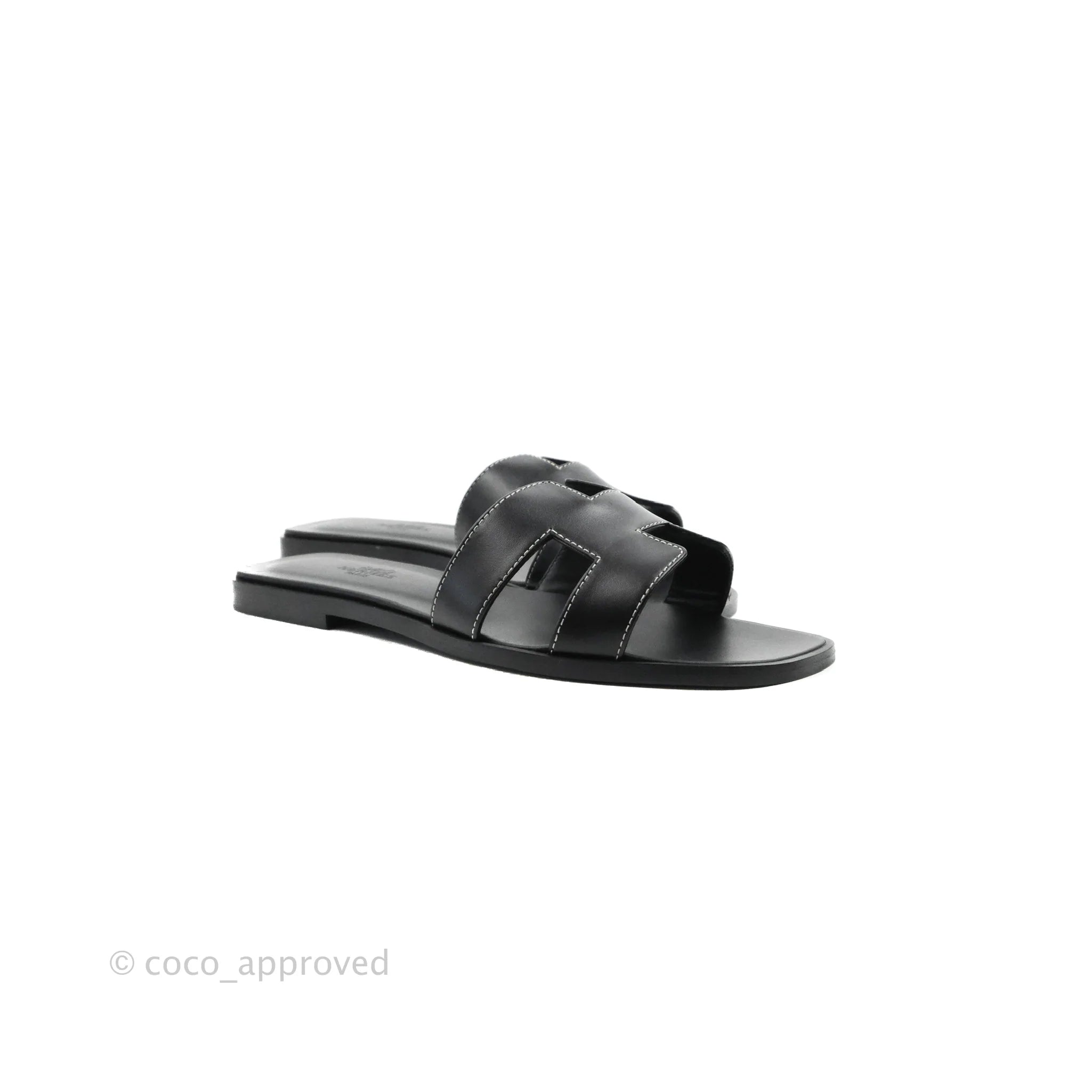 Hermes black 2025 oran sandals