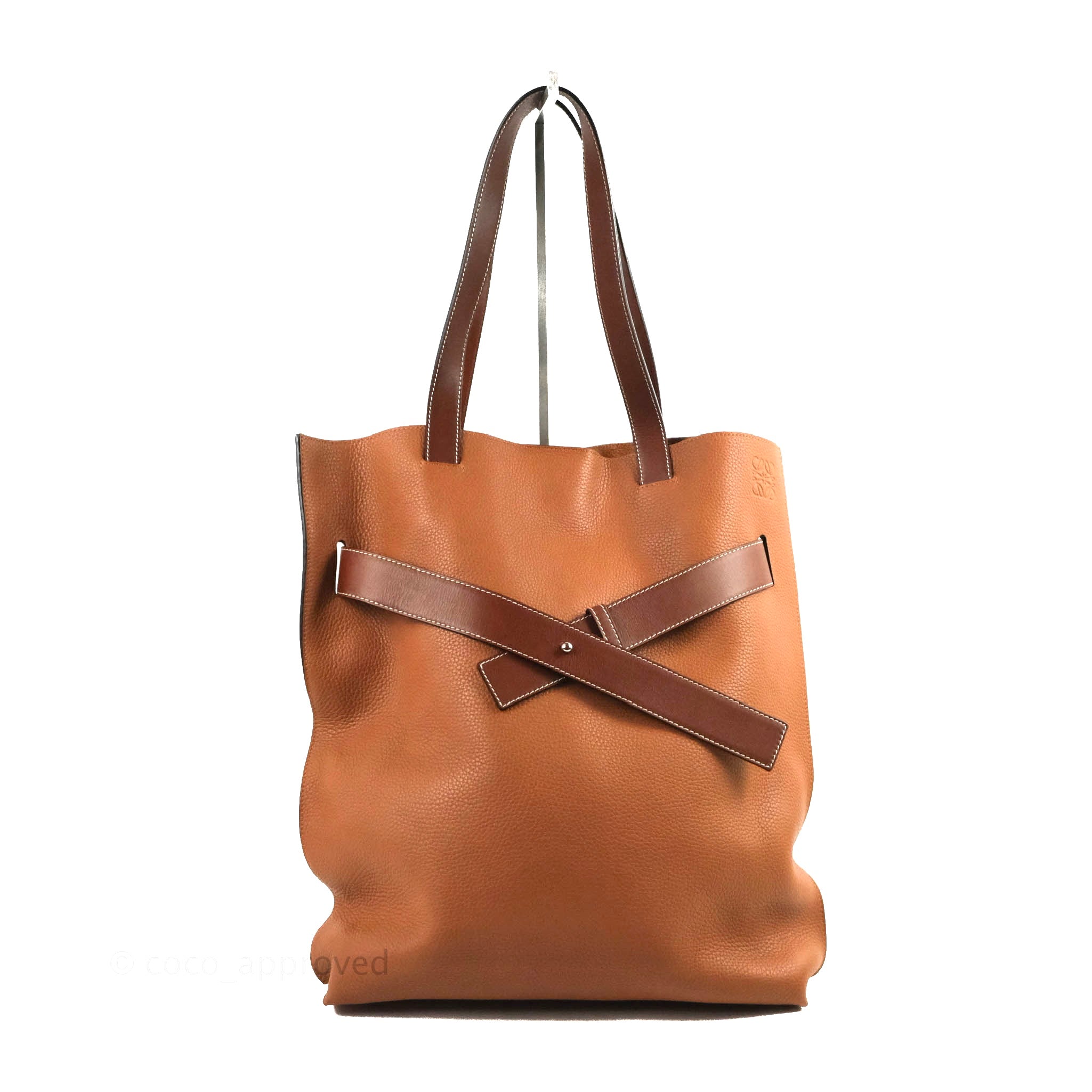Loewe Vertical Strap Tote Tan Grained Leather – Coco Approved Studio