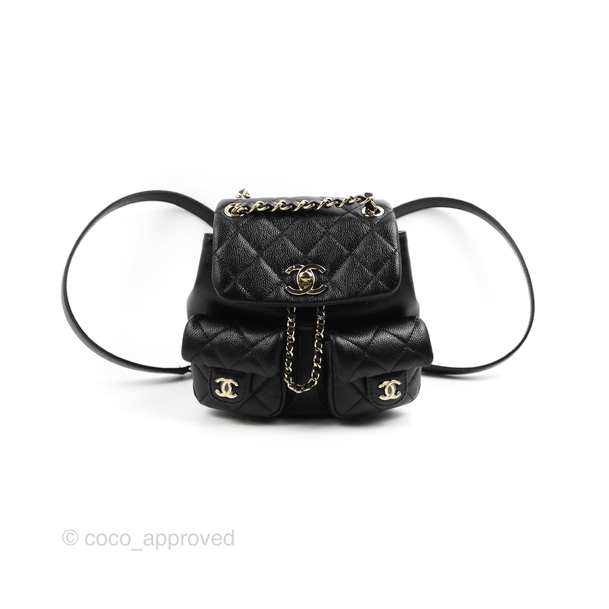 chanel mini backpack black Chanel Duma Backpack Small Black Caviar Gold Hardware 23P – Coco Approved Studio