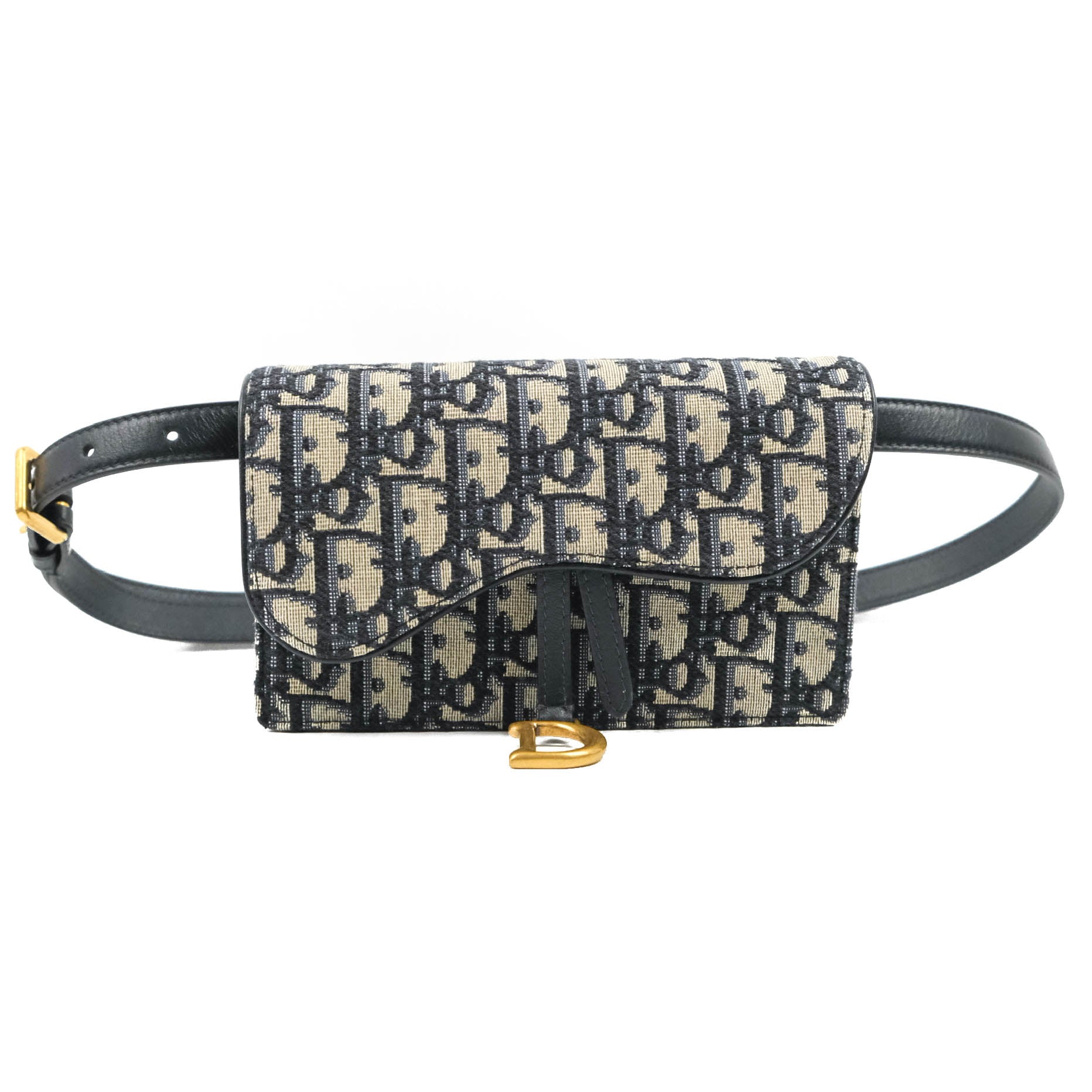 Christian Dior Blue Oblique Jacquard Saddle Belt Bag – Coco Approved Studio