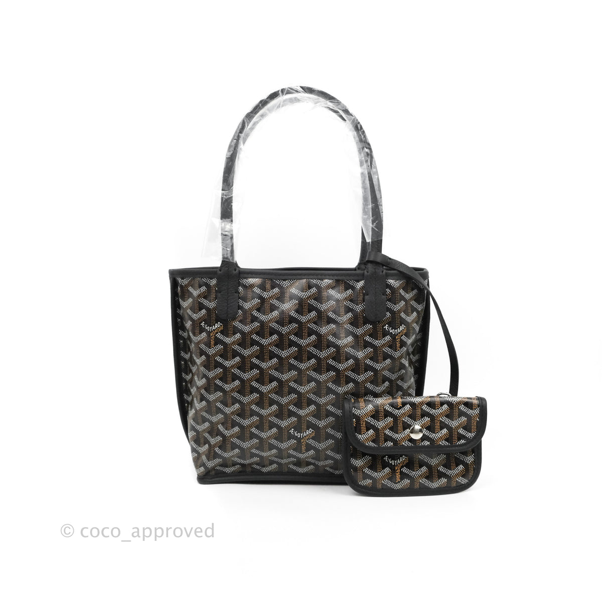 Goyard Anjou Mini Bag Goyardine Canvas Black/Tan – Coco Approved Studio