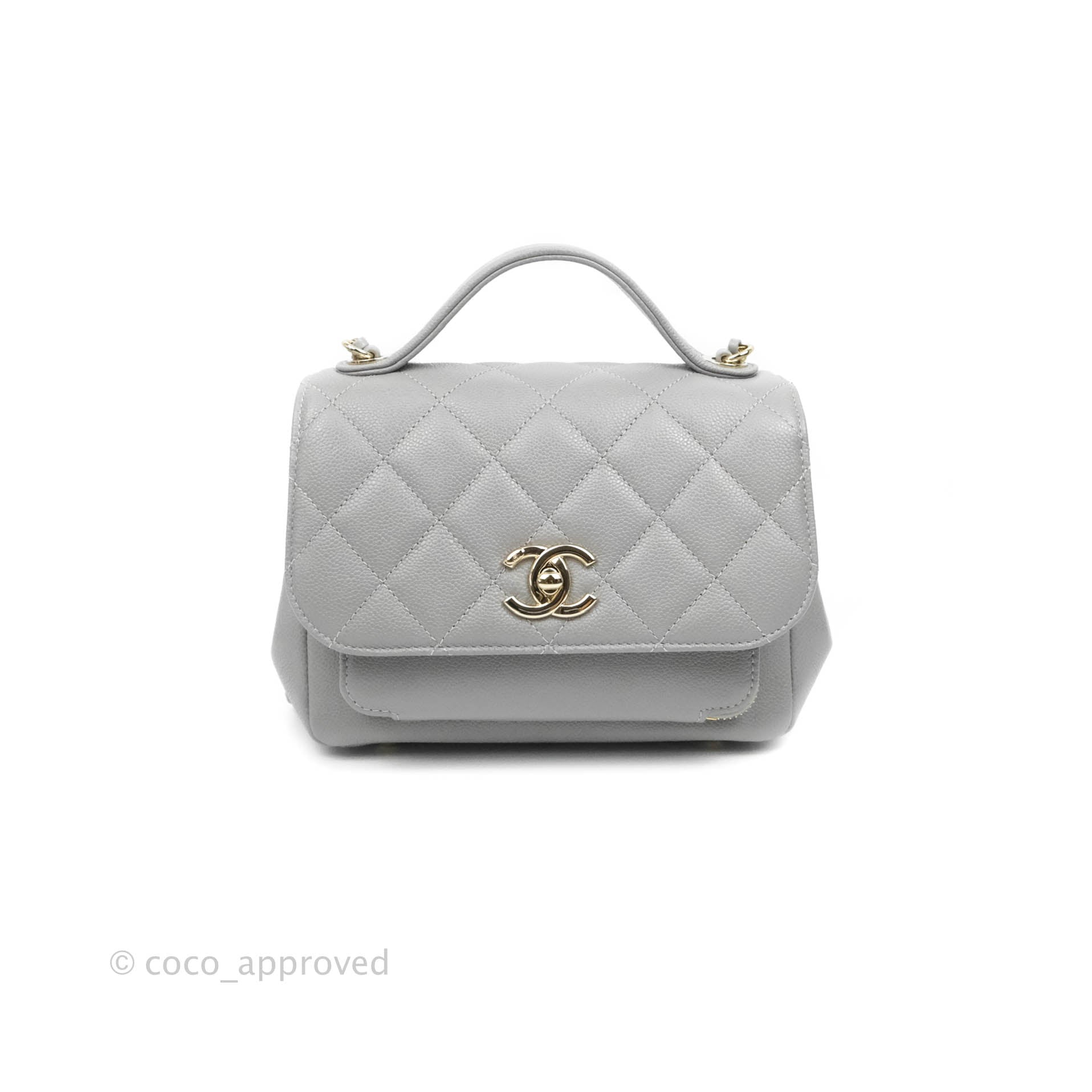 Chanel Caviar Quilted Small Business Affinity Flap Grey