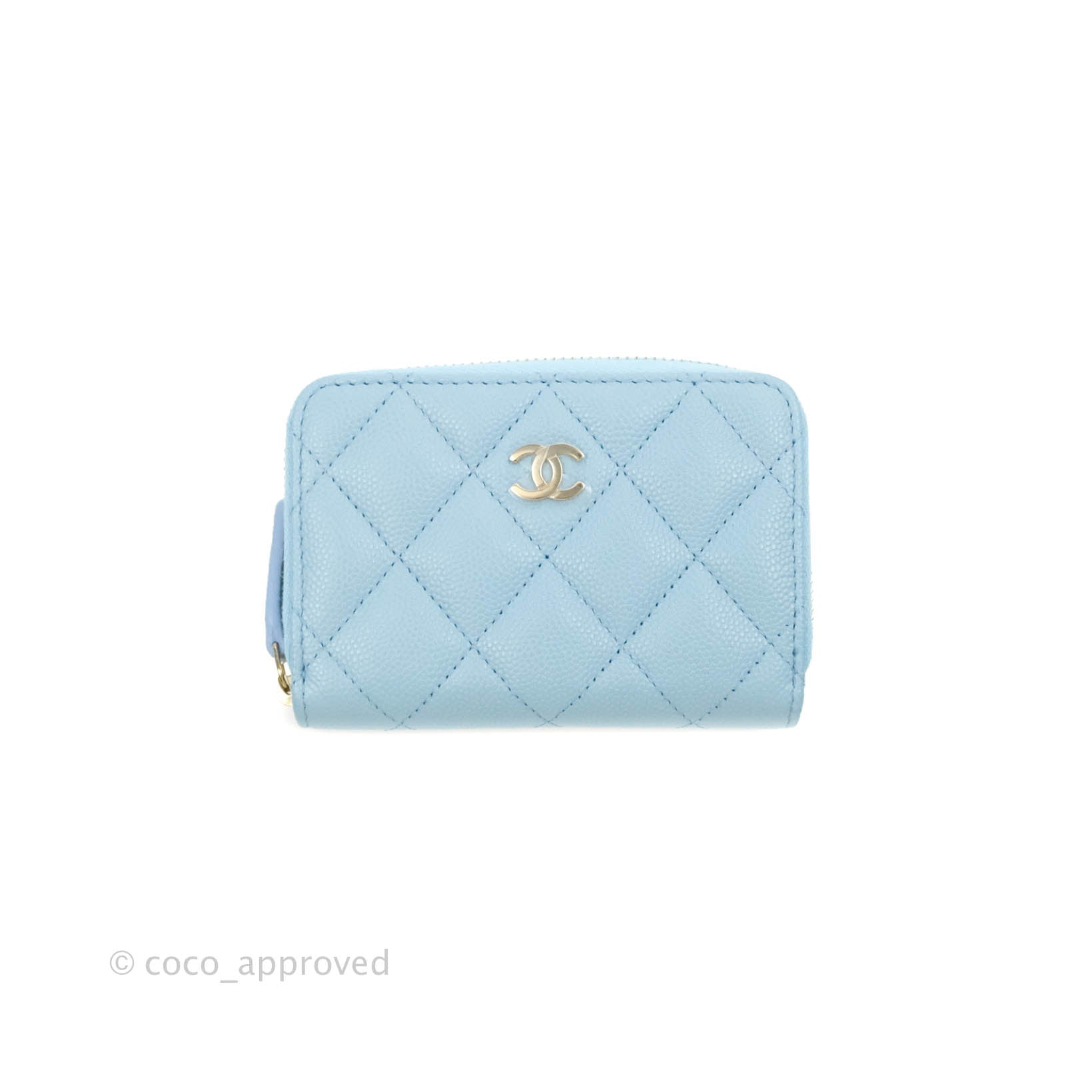 Chanel Classic Zipped Coin Purse Quilted Blue Caviar Gold Hardware – Coco  Approved Studio