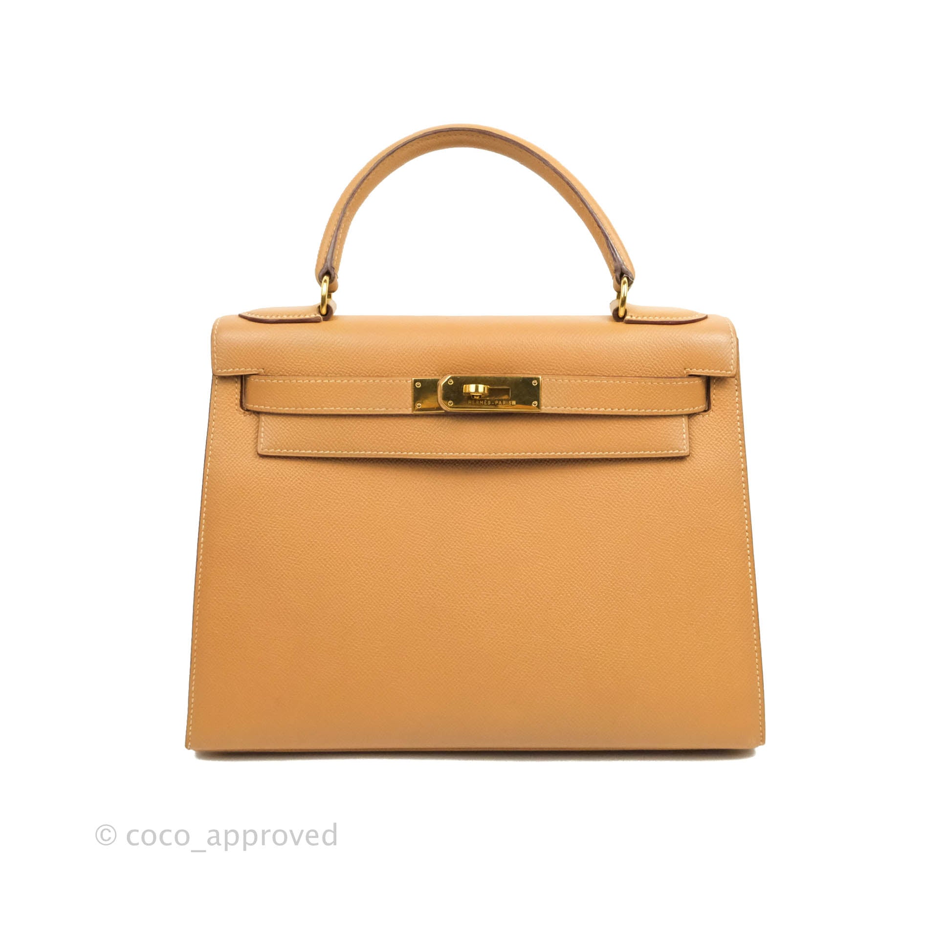 Hermes Kelly Bag Size 28 Epsom Leather in Gold Color with Silk