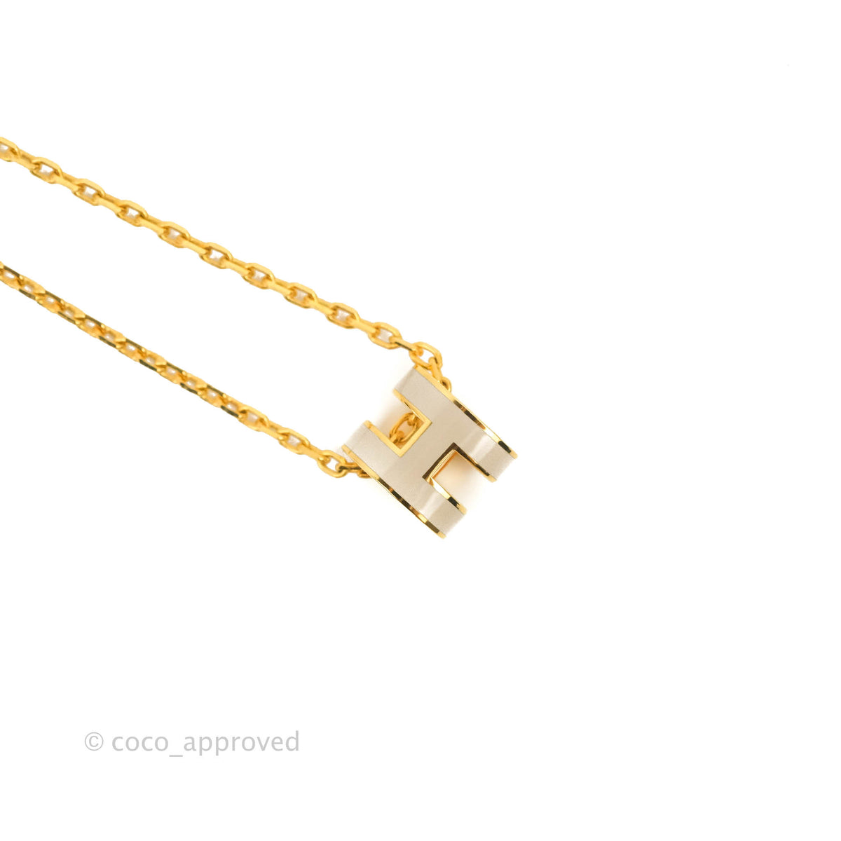 Hermès Mini Pop H Marron Glace Pendant Necklace Yellow Gold Hardware