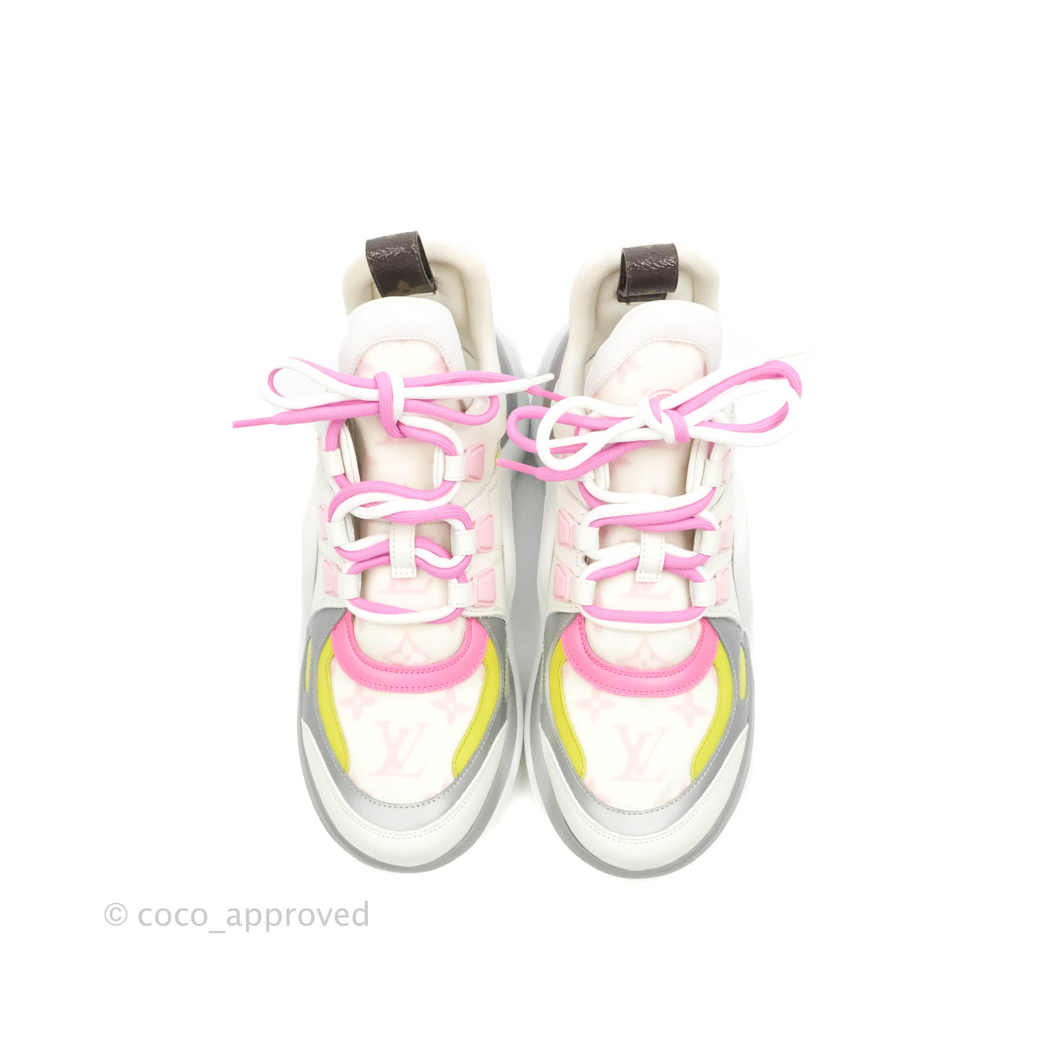 Louis Vuitton White/Rose Clair Iridescent Technical Fabric/Leather  Archlight Sneakers Size 8.5/39 - Yoogi's Closet
