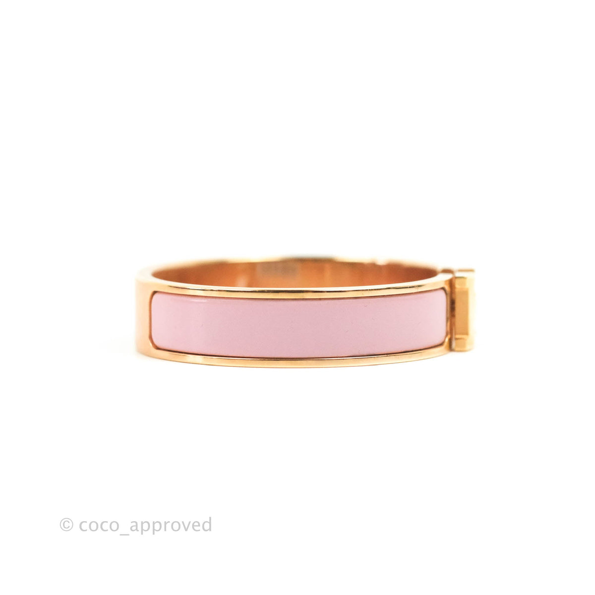 Hermès Clic H Bracelet Pink Nacarat Rose Gold PM – Coco Approved Studio