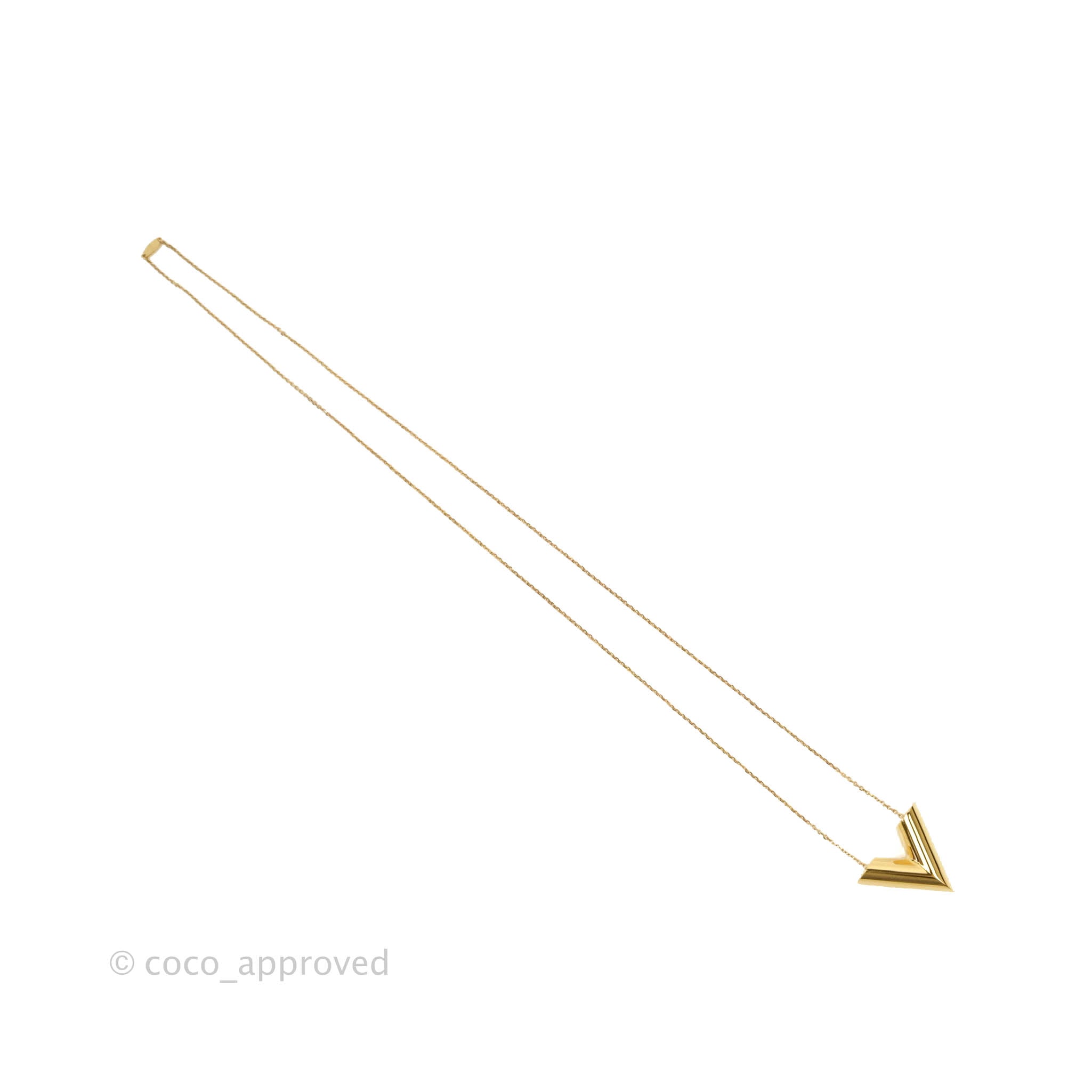 Louis Vuitton Essential V Necklace Gold Hardware
