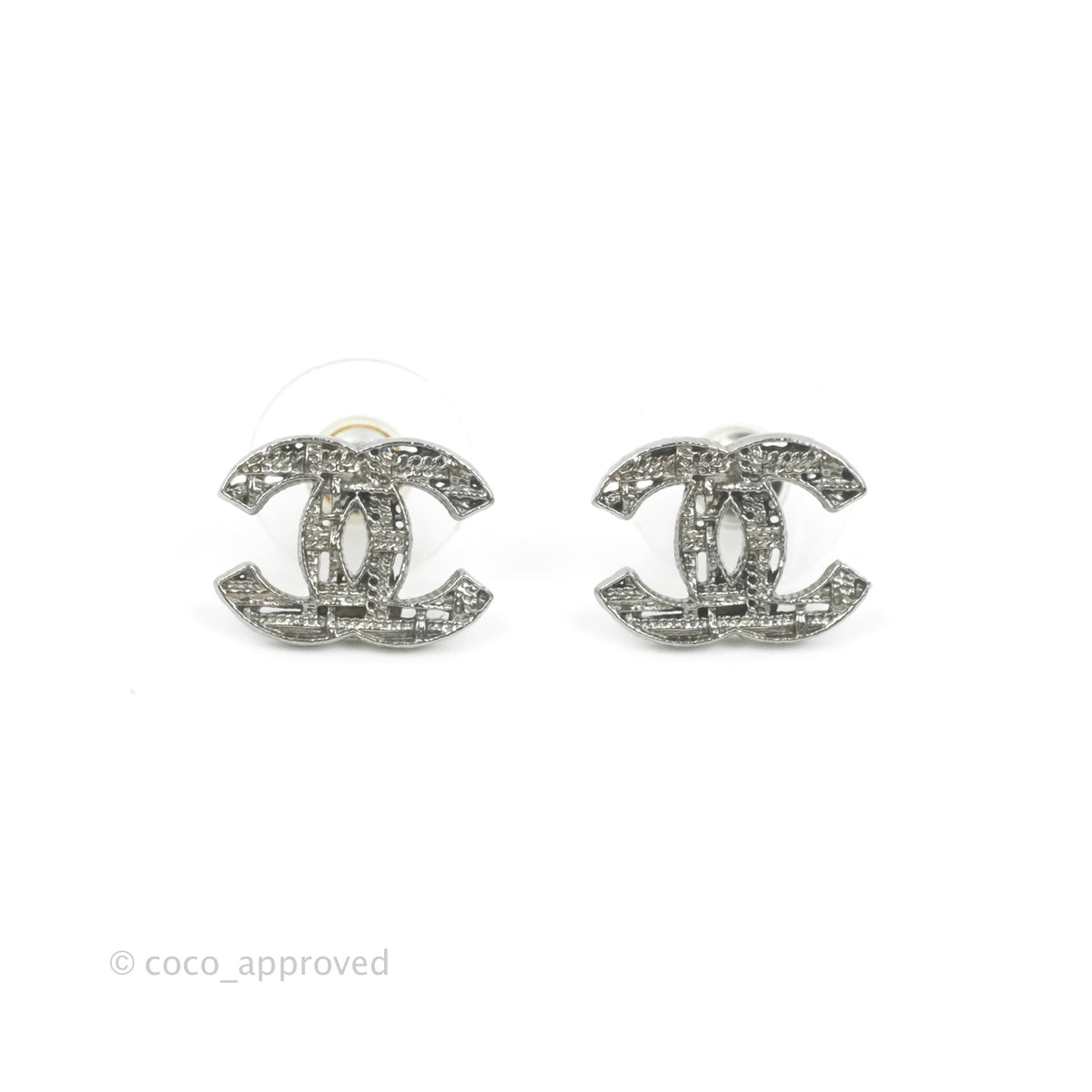 Chanel CC Earrings Ruthenium Hardware 14A Coco Approved Studio