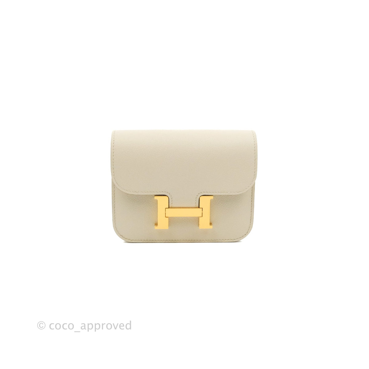 Hermès Constance Slim Wallet Etain Epsom Gold Hardware – Coco