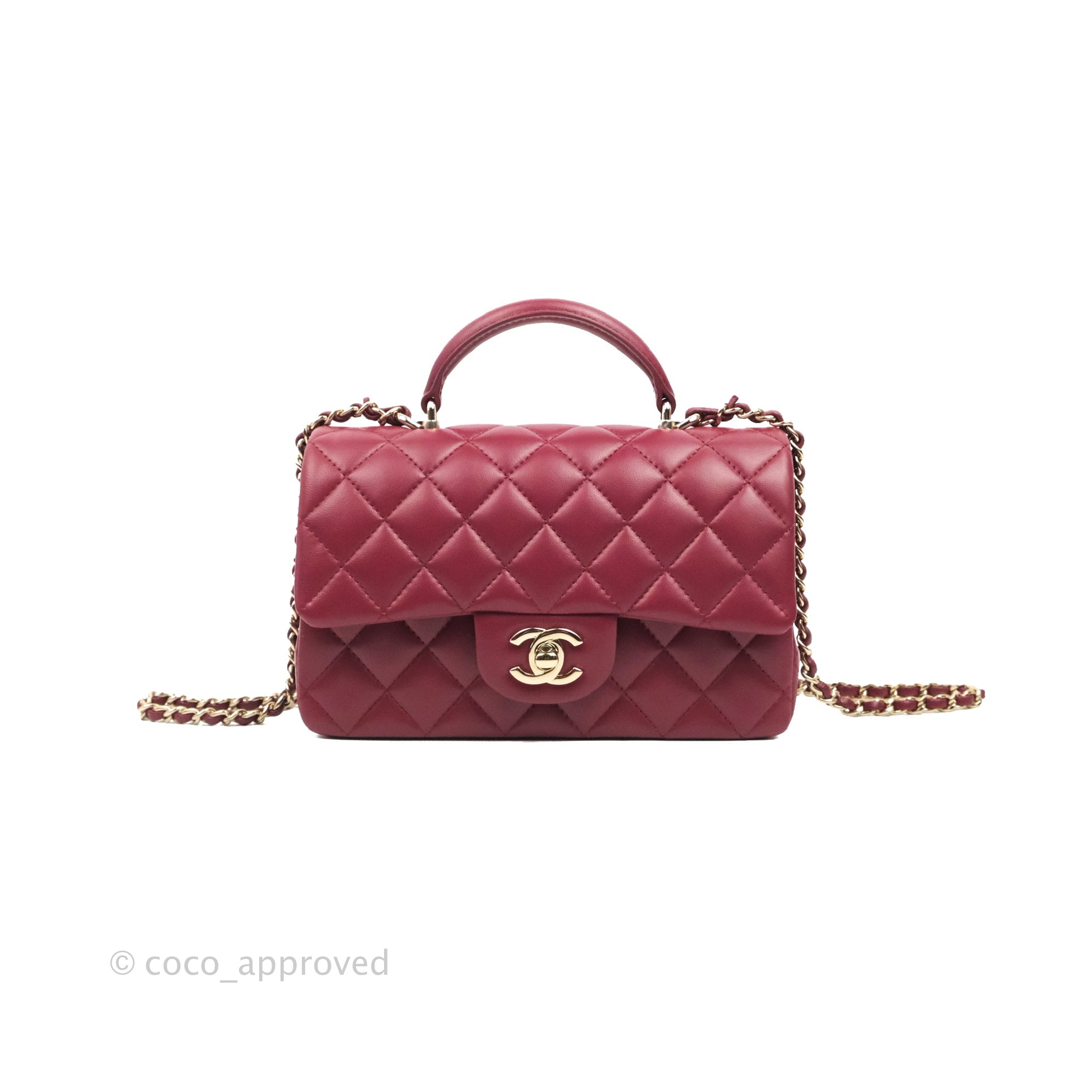 Chanel mini flap bag burgundy Clearance