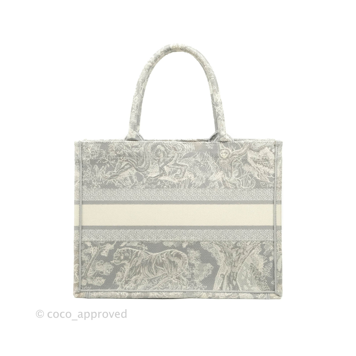 Christian Dior Embroidered Toile De Jouy Small Canvas Book Tote Navy – Coco  Approved Studio