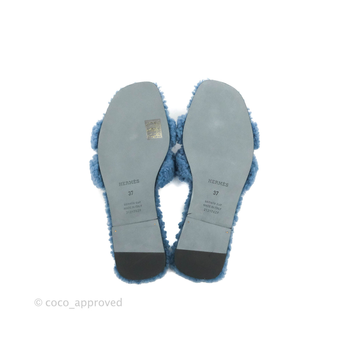 Hermès Oran Sandals Bleu Glacier Epsom Size 36 – Coco Approved Studio