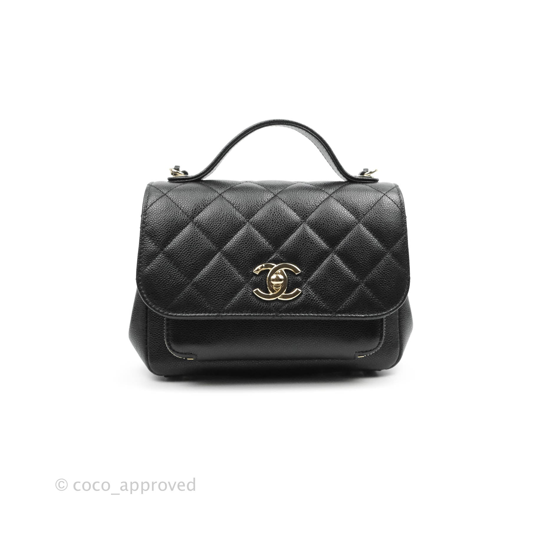 Chanel Small Business Affinity Flap Bag Black Caviar Gold Hardware