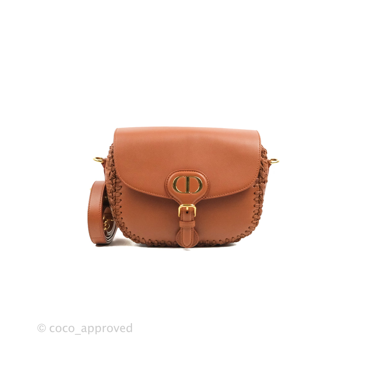 Dior Women Medium Dior Bobby Bag Grained Calfskin with Whipstitched Seams- Brown
